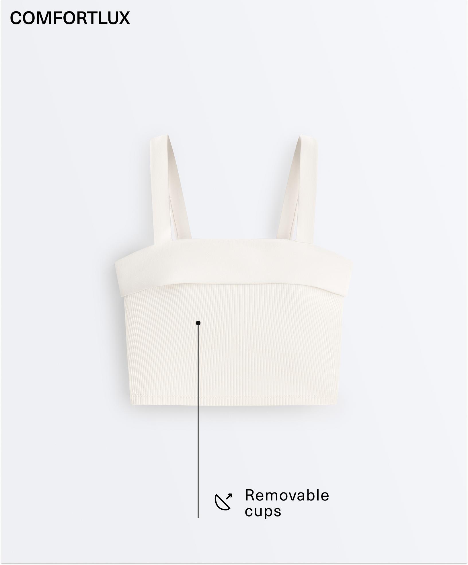 Comfortlux fitilli, göğsü dönmeli tank top