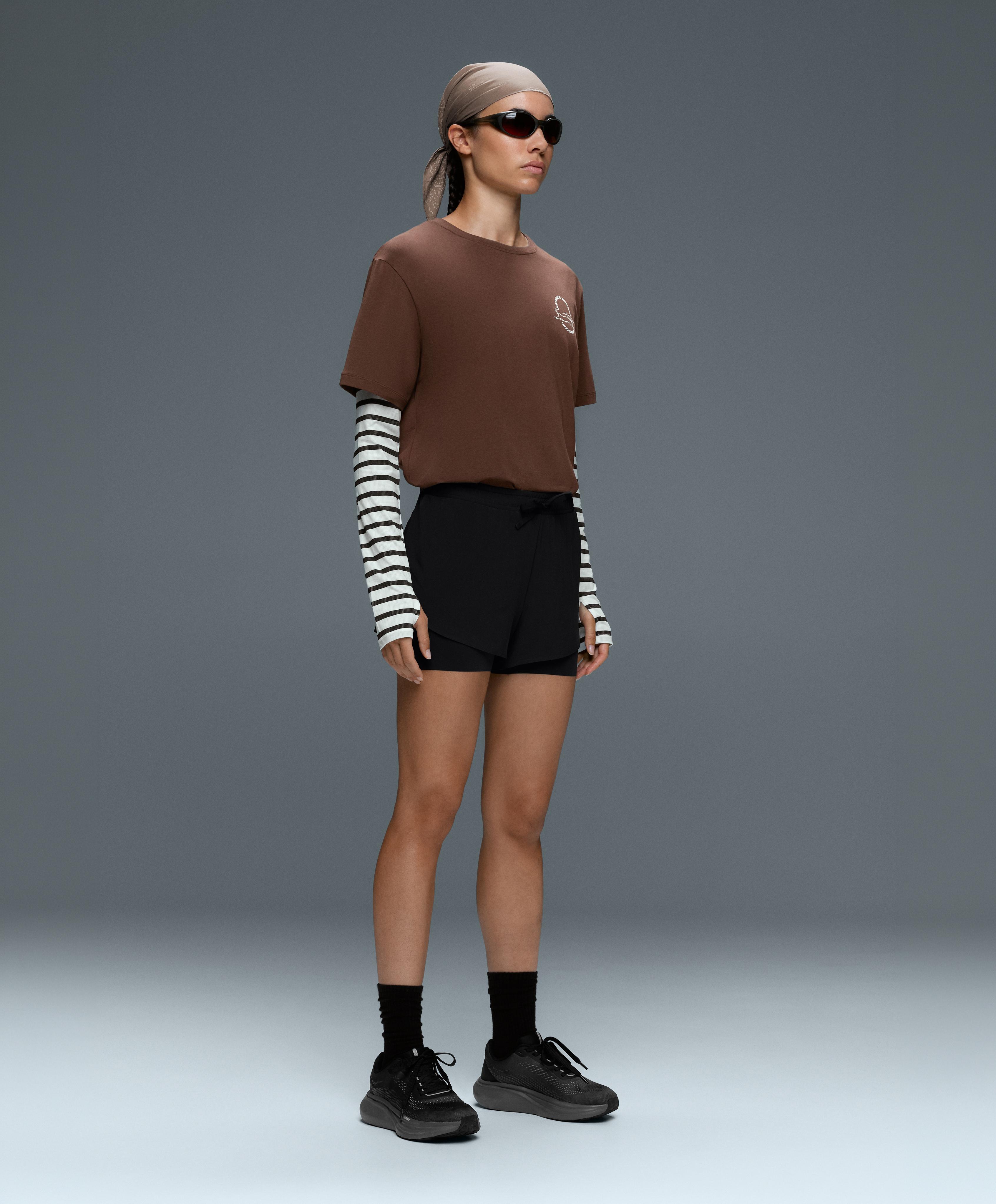 Boxy cotton blend short-sleeved T-shirt with print — COCOA