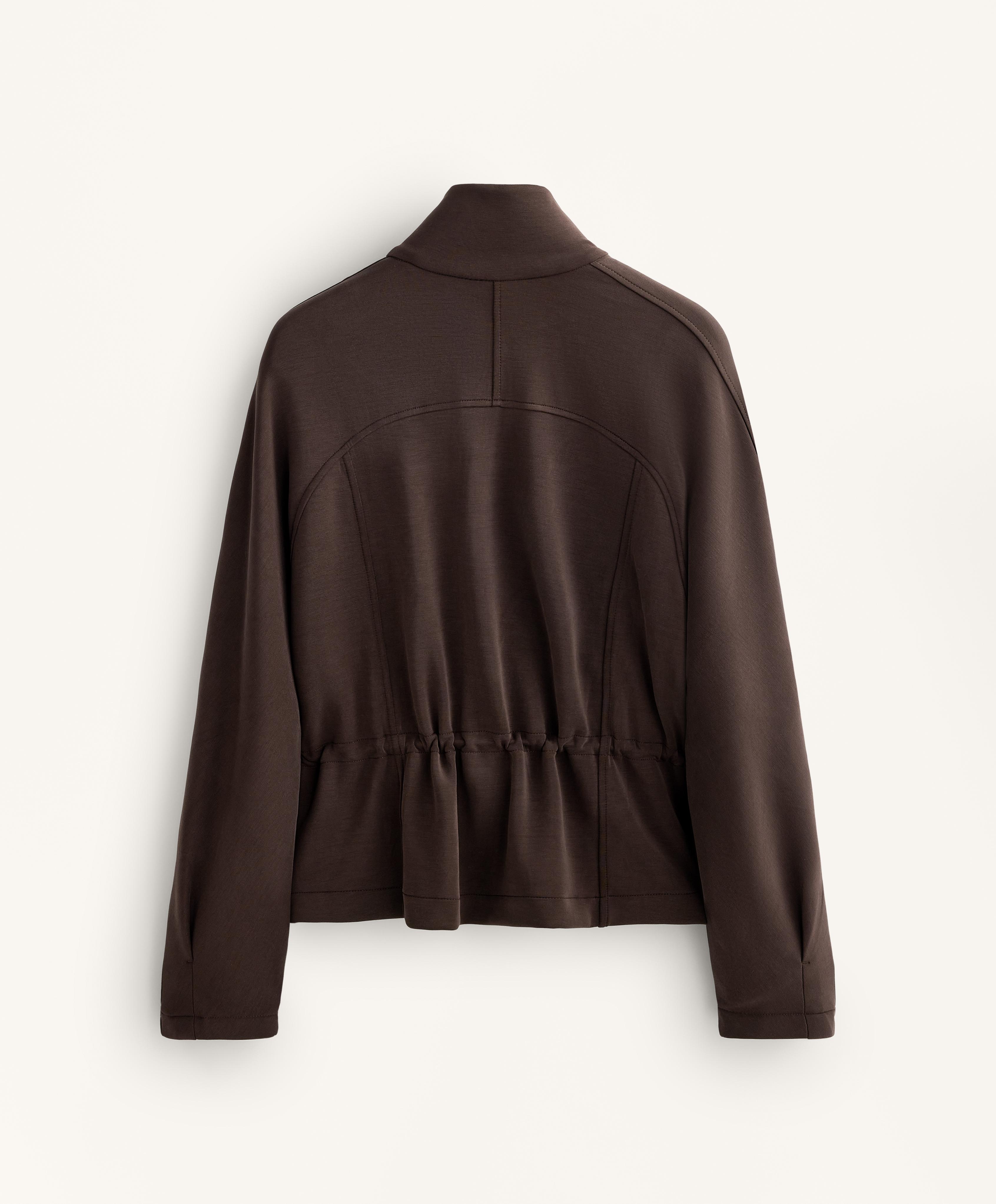 Chaqueta bolsillos cintura ajustable con modal tacto suave