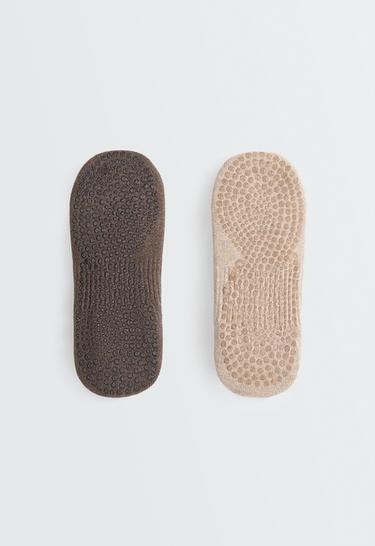 2 pairs of cotton blend yoga and Pilates socks — VANILLA 2