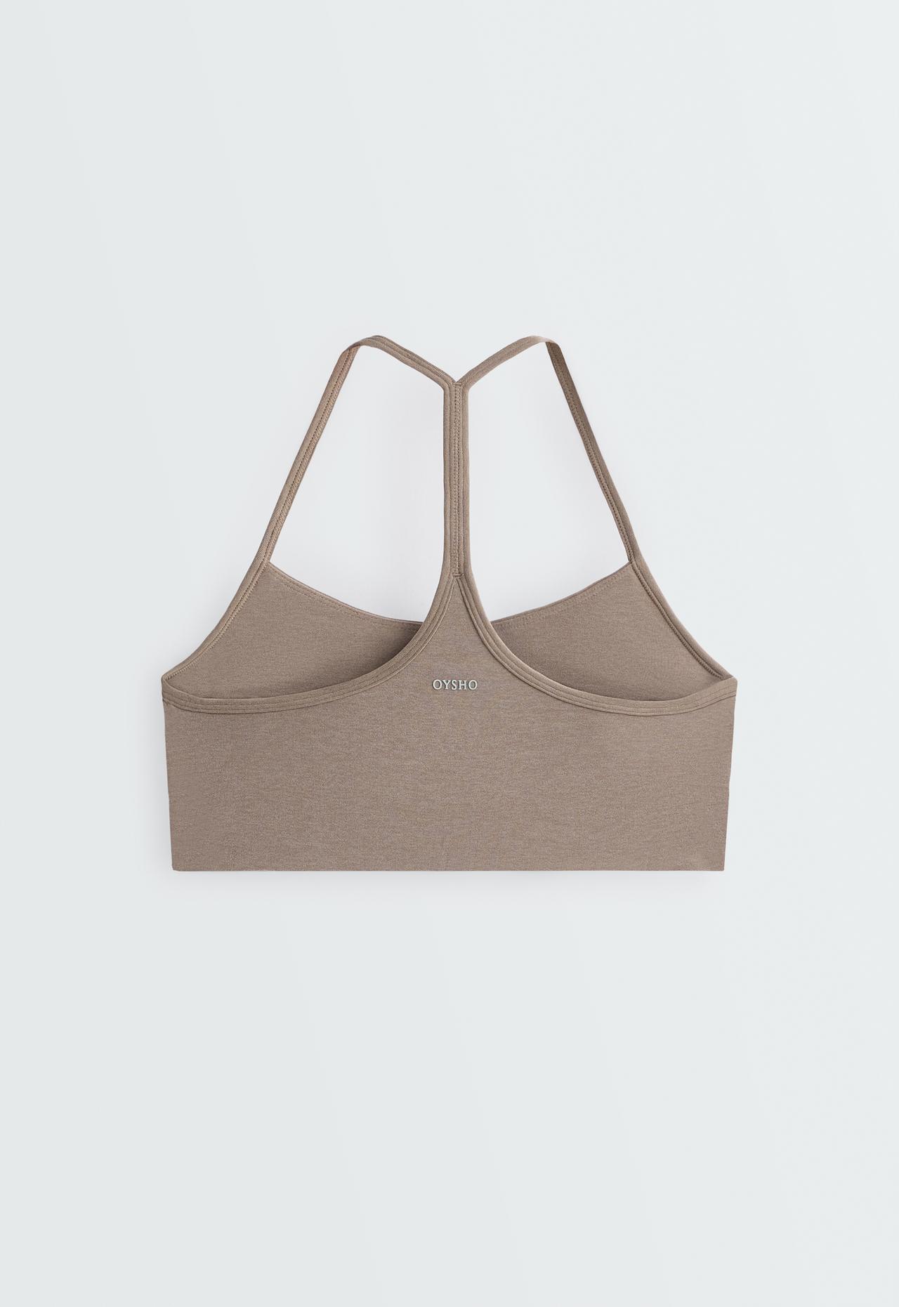 Low-support marl sports bra — DARK MINK