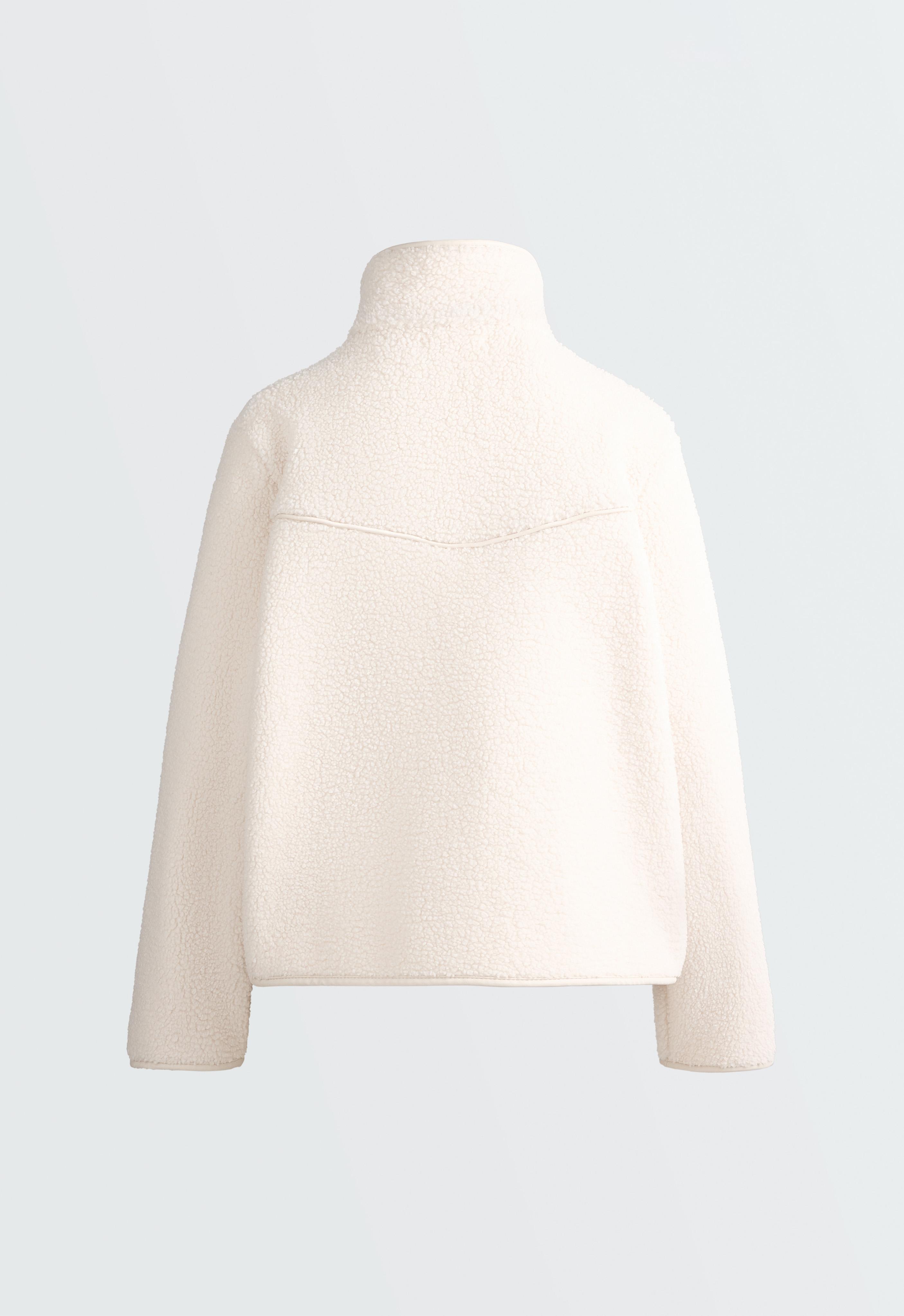 Piping faux-shearling jacket — ECRU