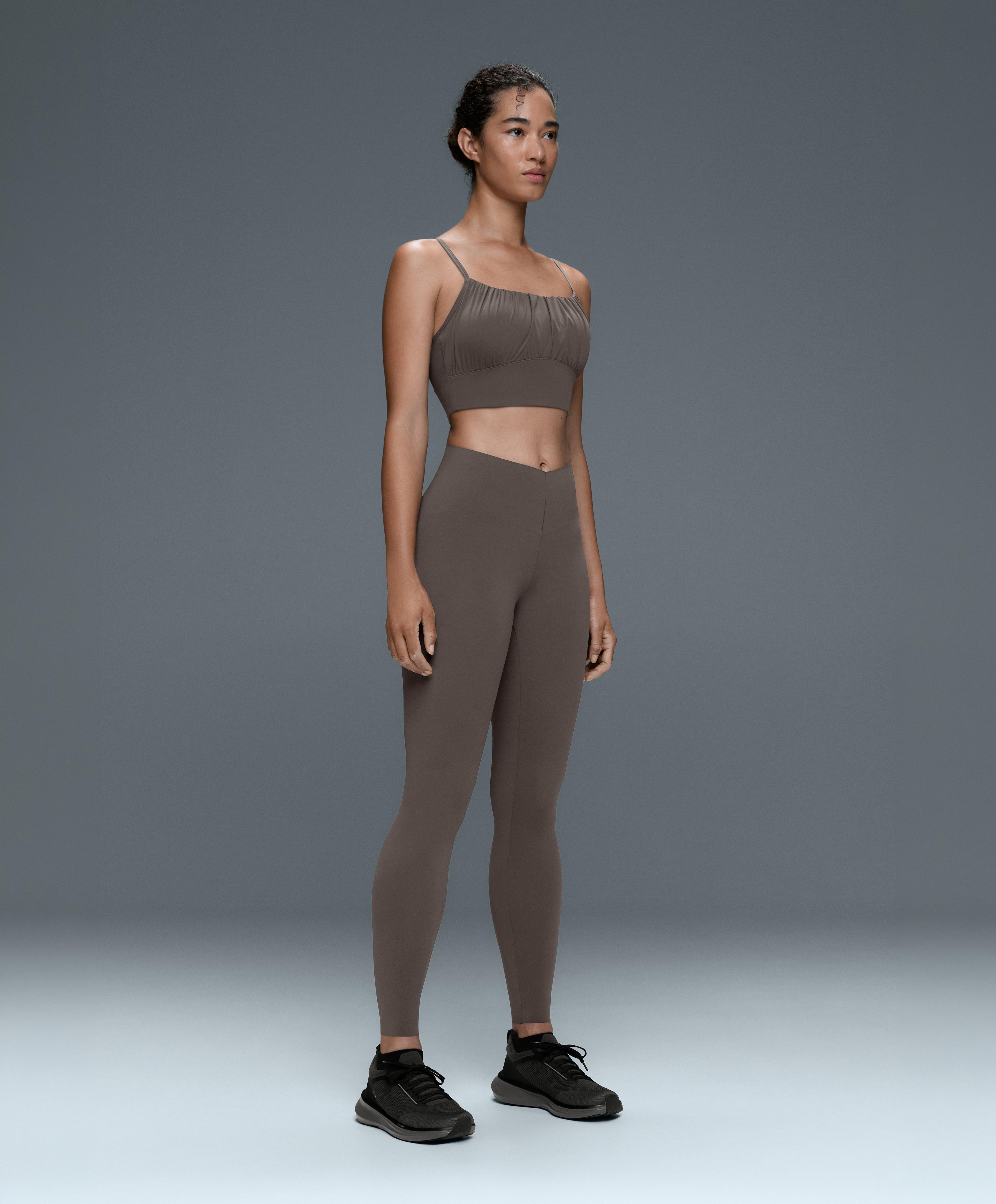 Ruched Light Touch tank top — BROWN-KHAKI