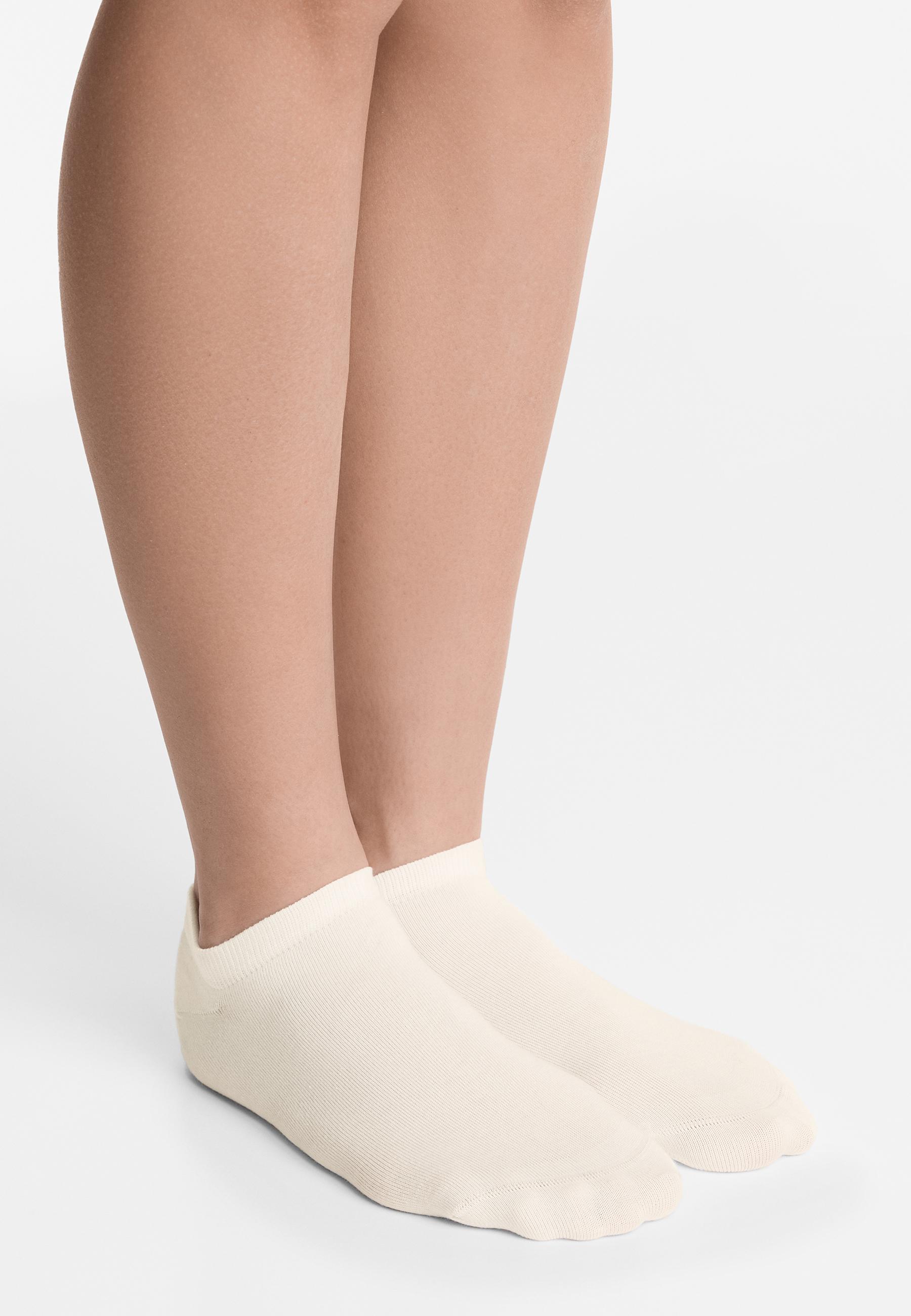 5 pairs of cotton blend sneaker socks — PALE ECRU