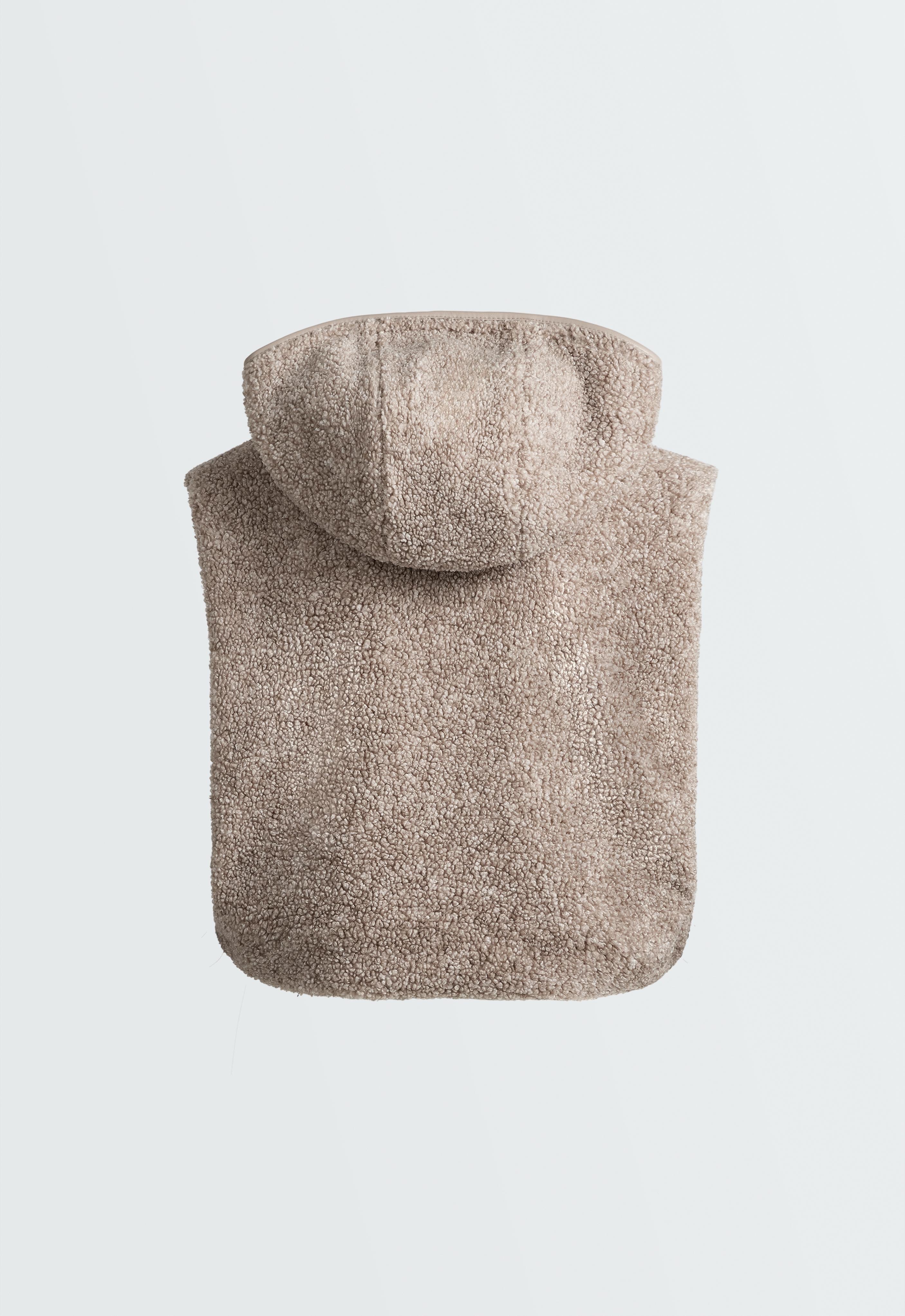 Faux-shearling hooded gilet — MINK MELANGE