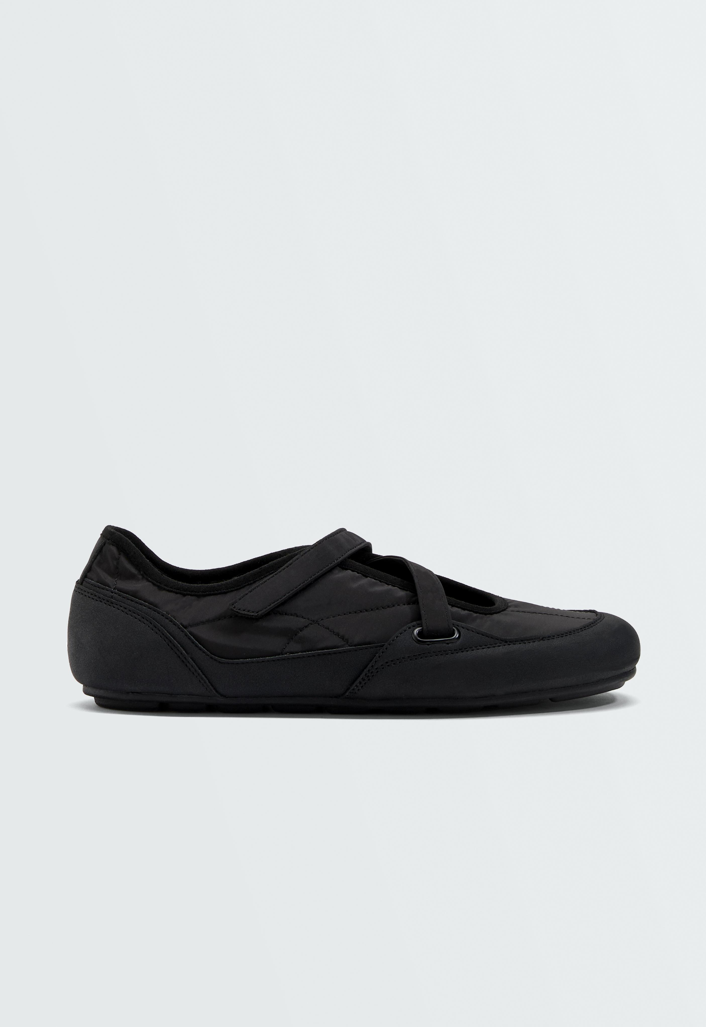 Nylon sport ballet flat — BLACK