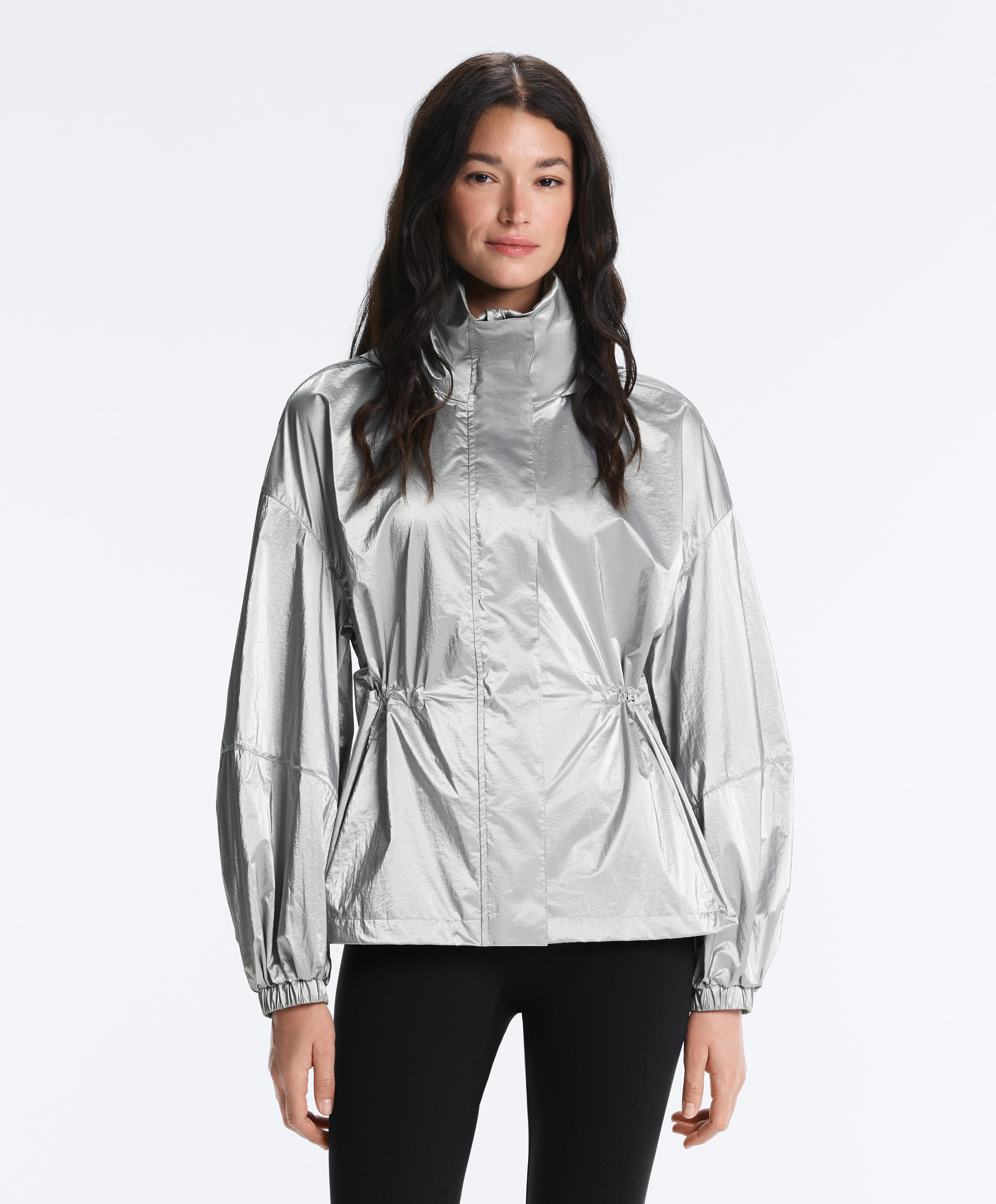 Water-repellent jacket with metallic effect Water-repellent jacket with metallic effect