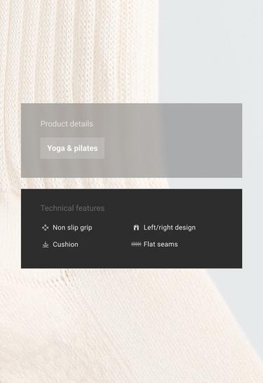 Classic ribbed cotton blend socks for yoga and Pilates — ECRU 2