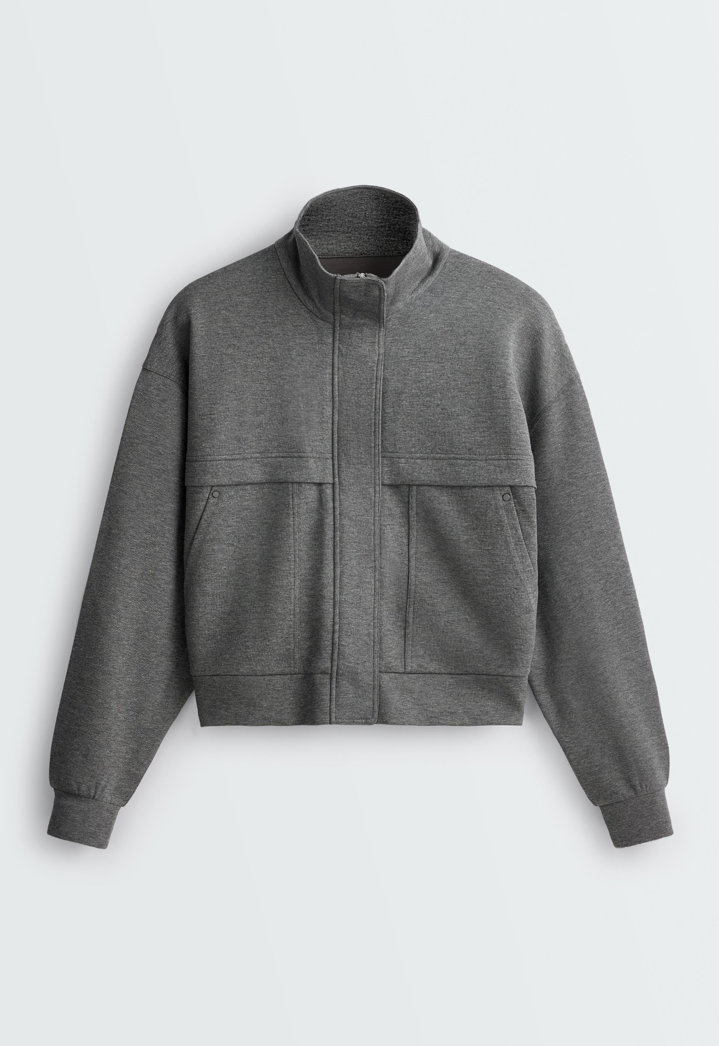 Cotton piqué bomber jacket