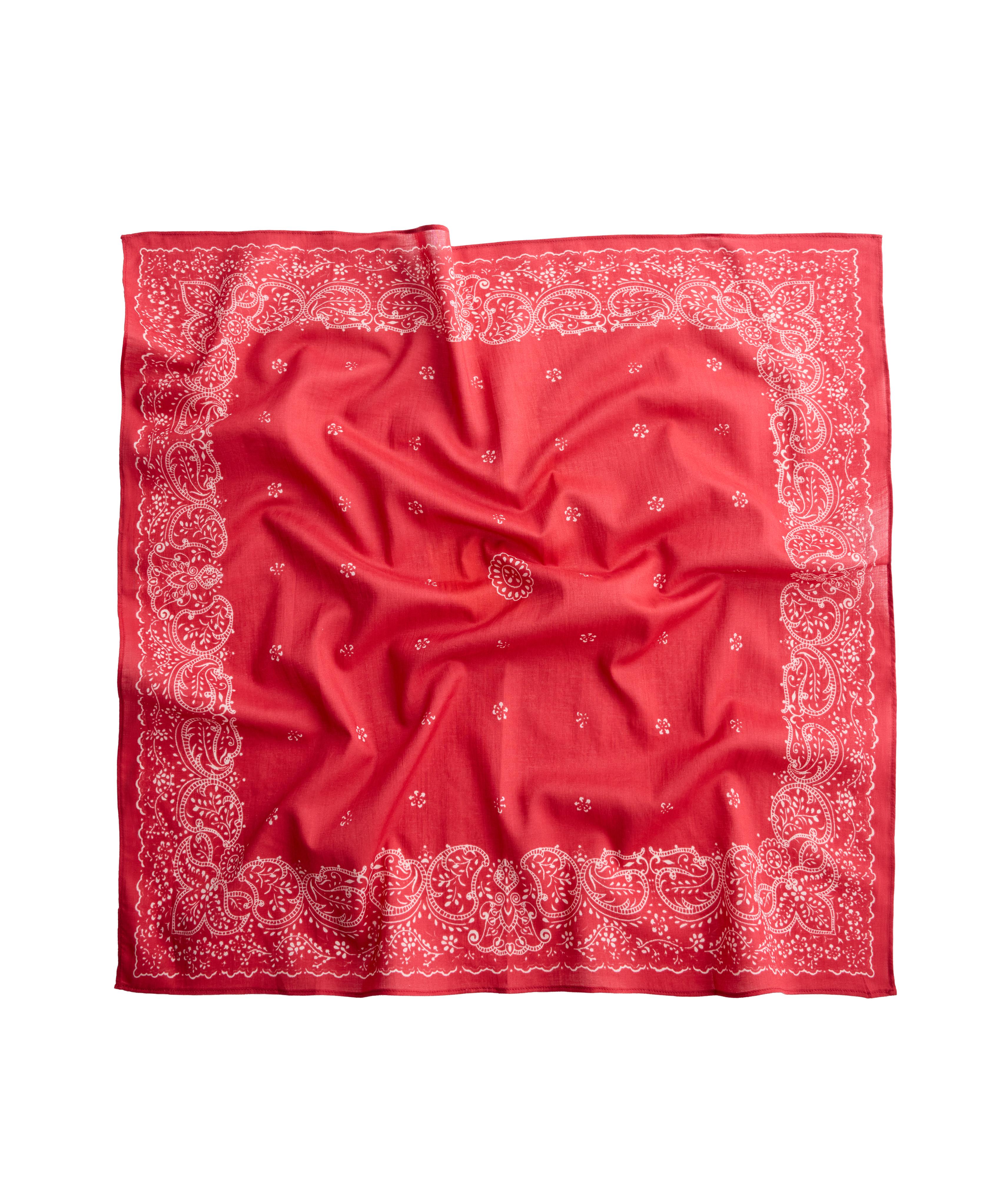 Printed 100% cotton bandana — RED