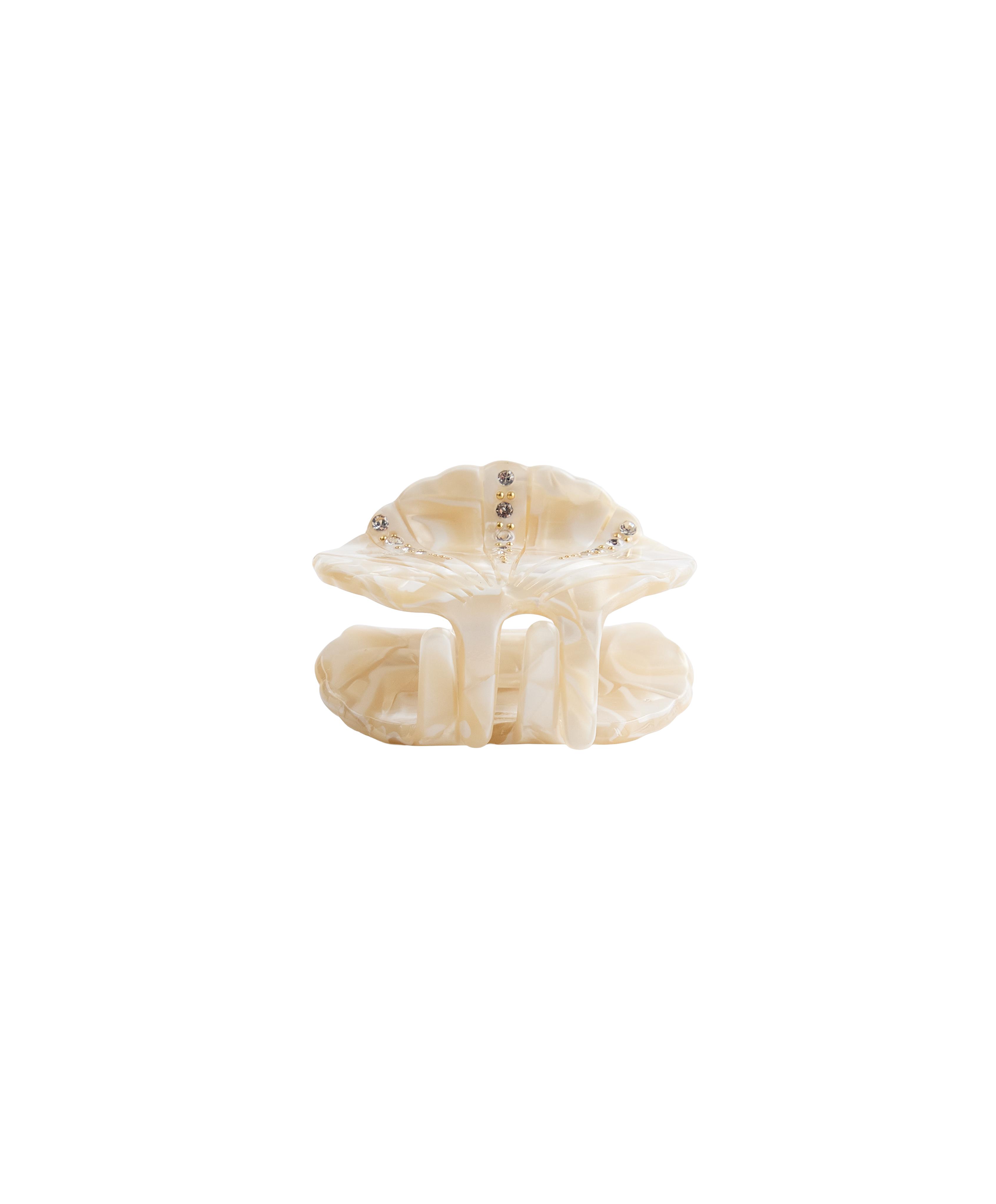 Small shell hair clip — SAND
