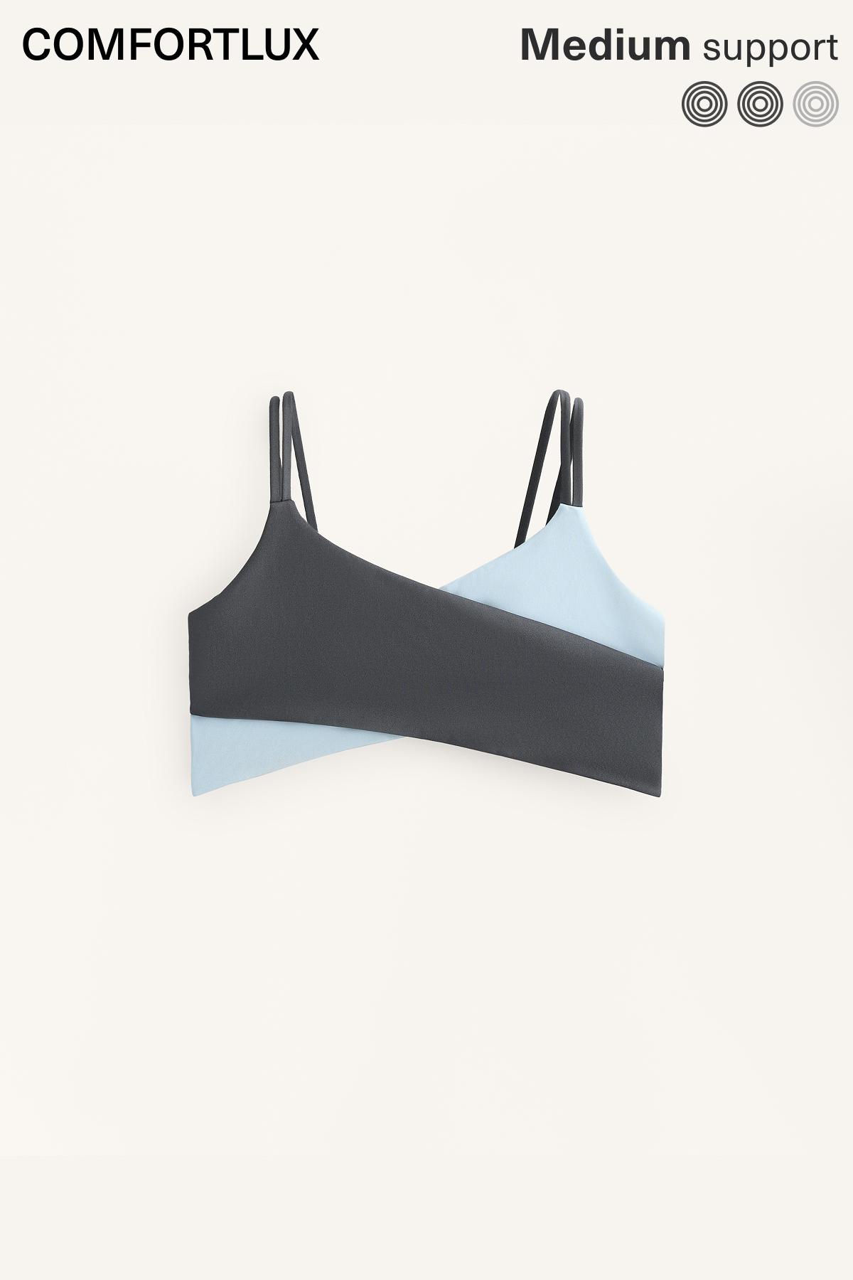 Medium-support Comfortlux sports bra — ASPHALT