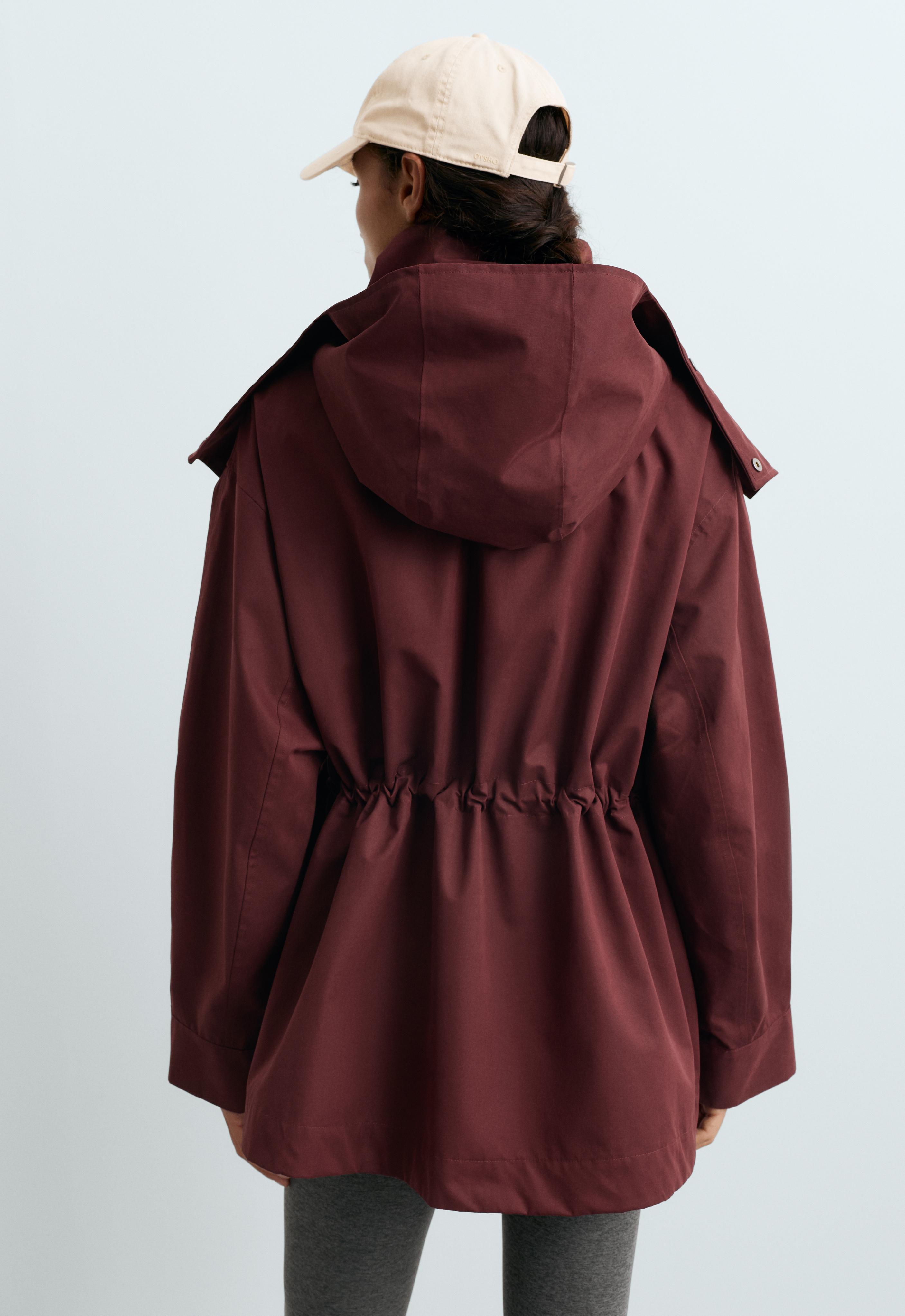 A-line 10k waterproof cotton jacket — MAROON