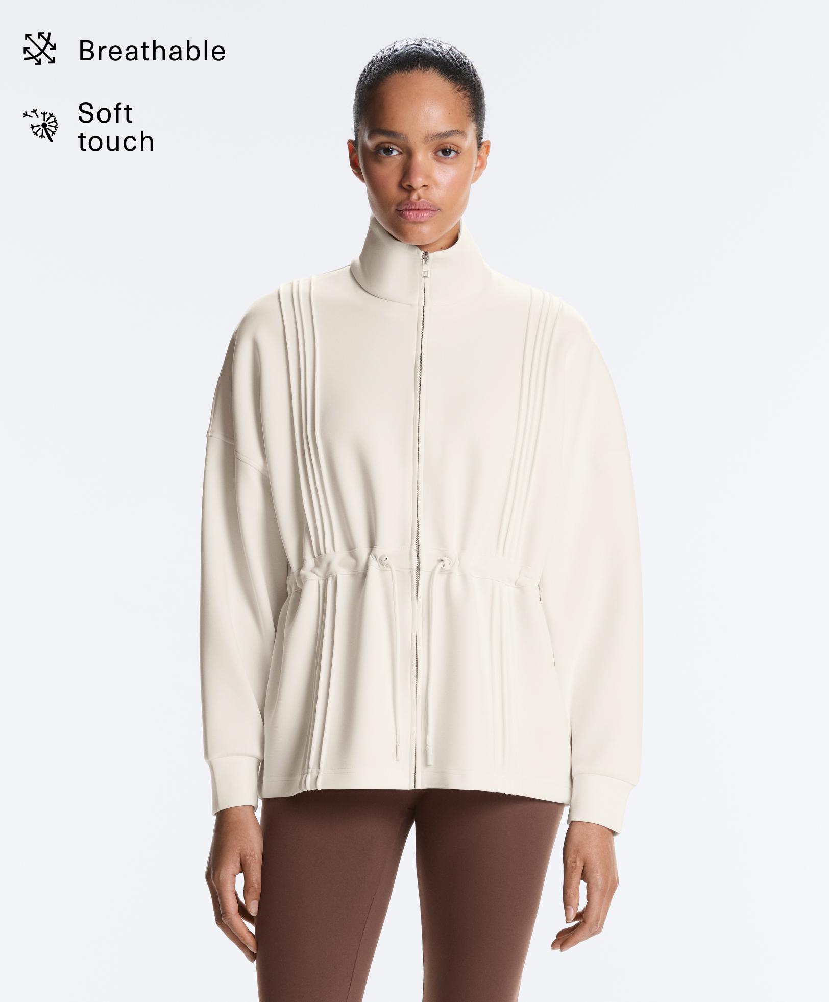 Veste longue à col montant avec modal toucher doux