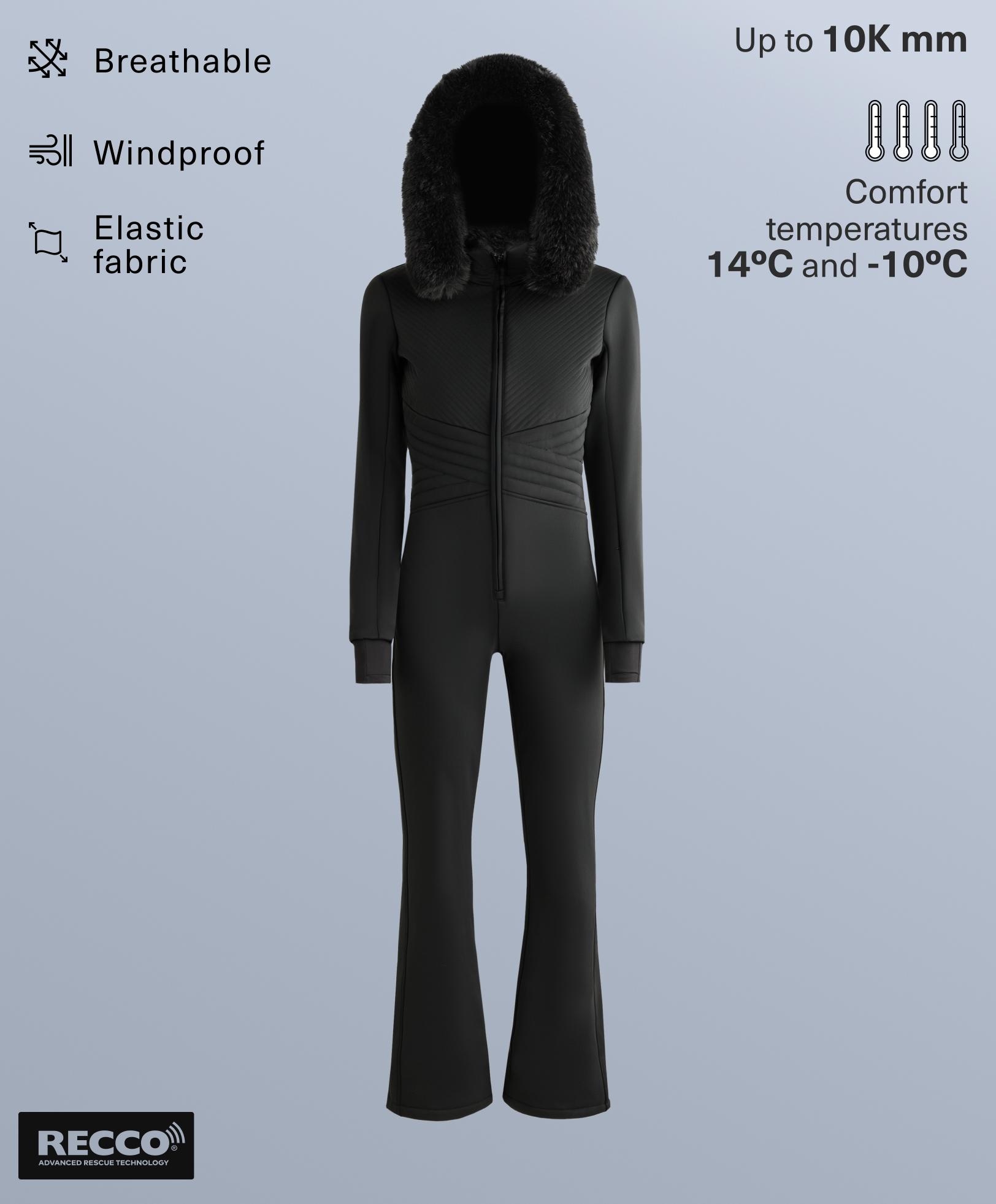 Water resistant fitted stretch SKI jumpsuit