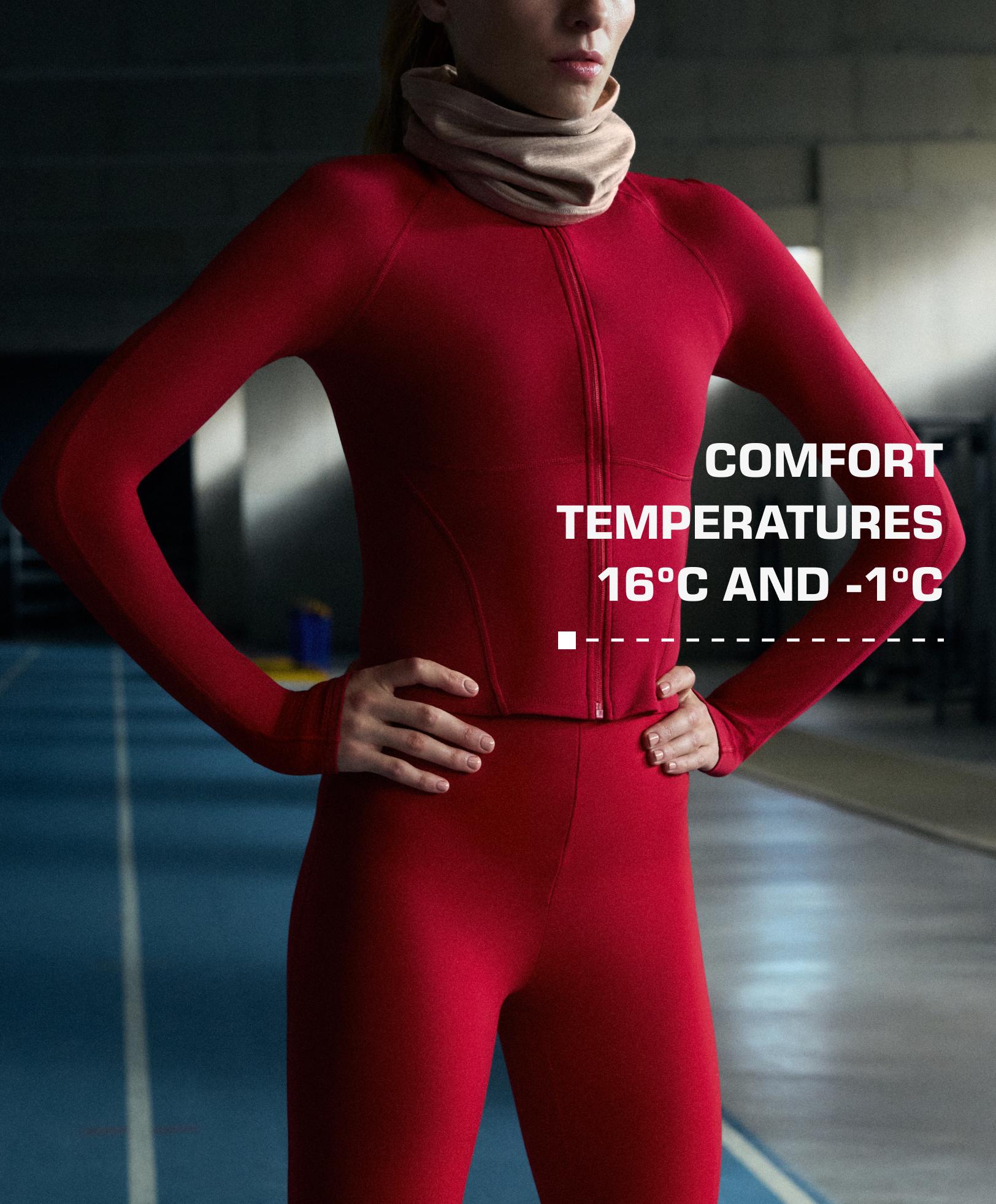 Light warm technical jacket with seams — RED