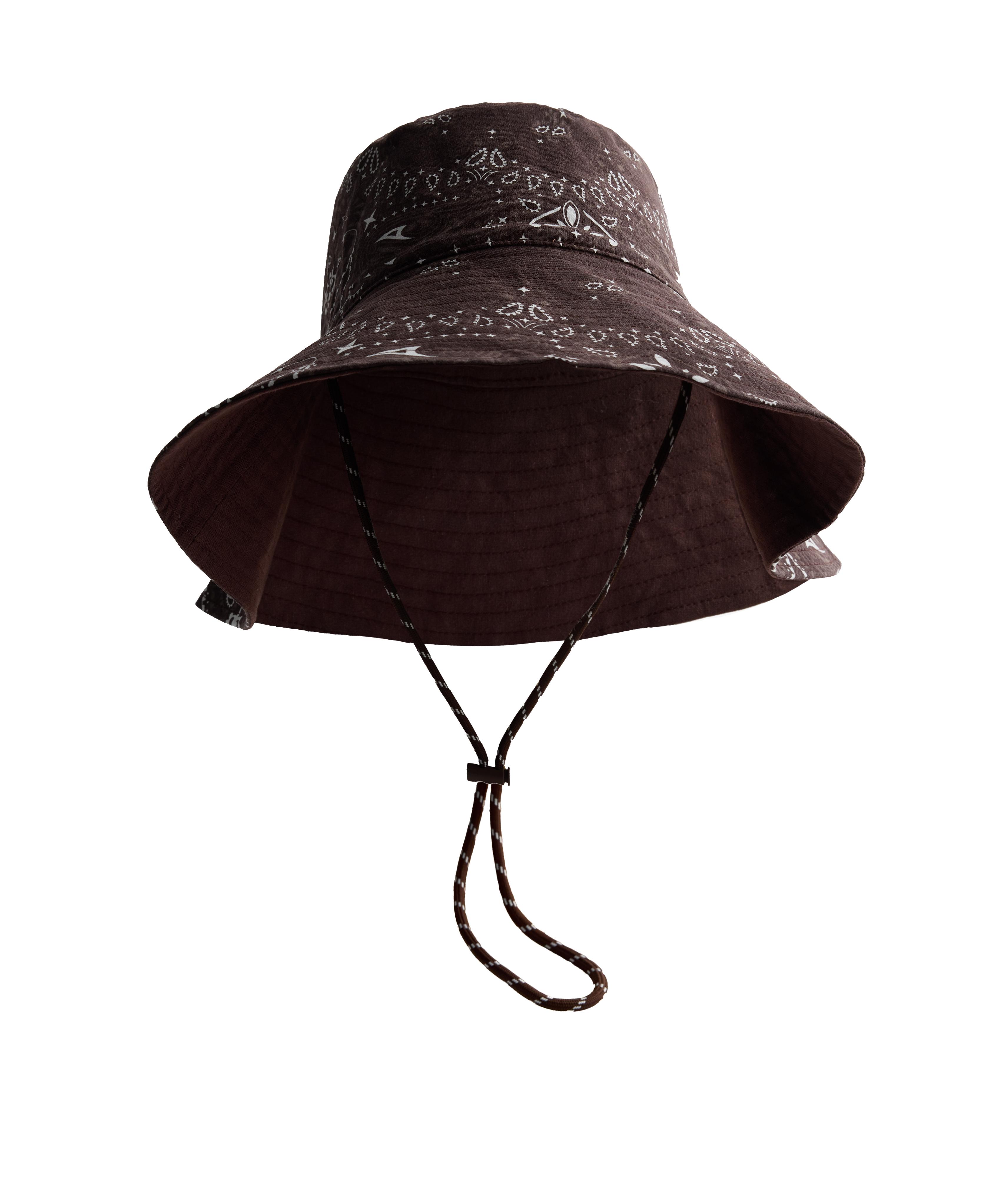 Reversible 100% cotton bandana bucket hat — BEIGE