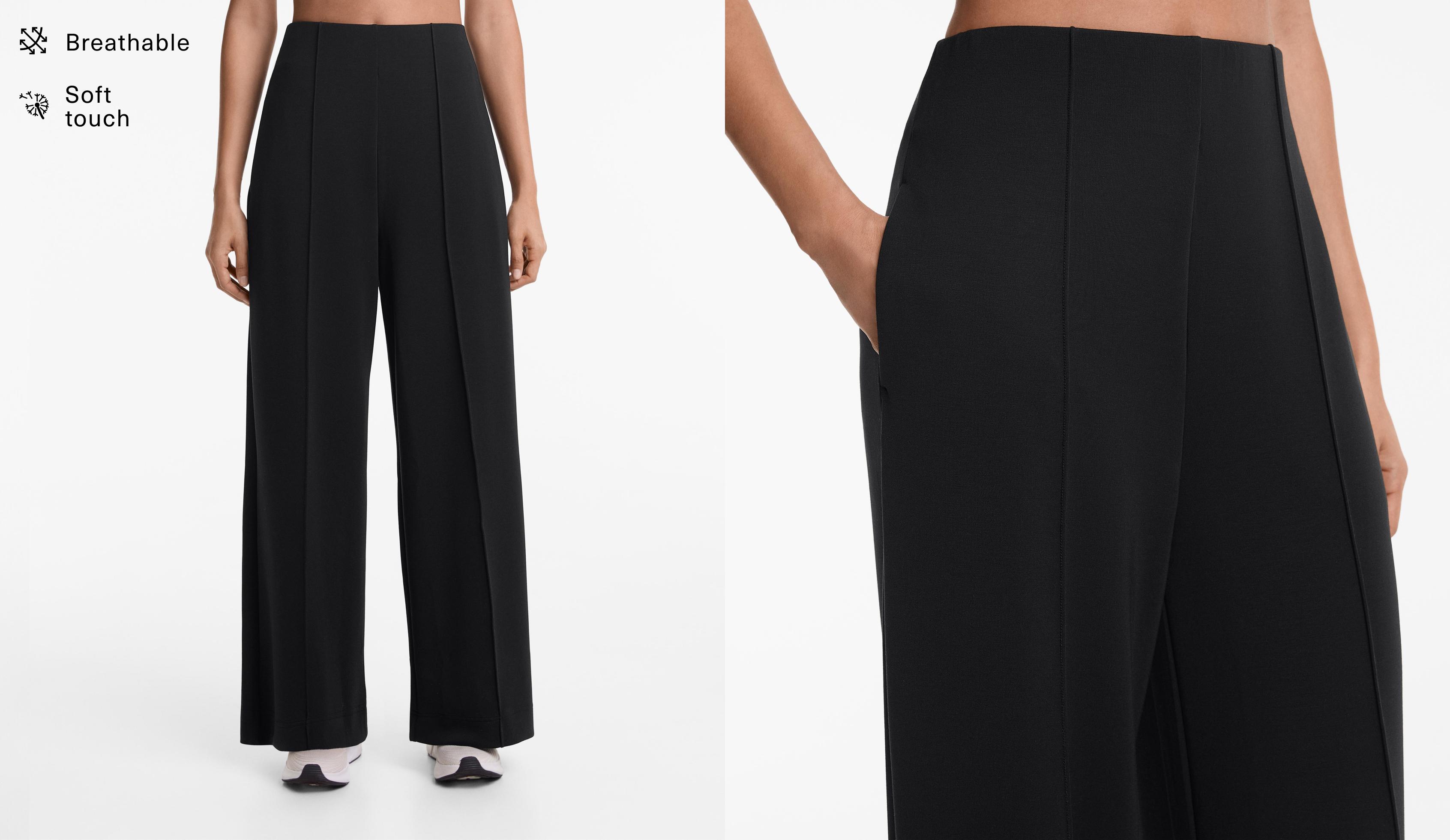 Straight-leg trousers with modal and crease