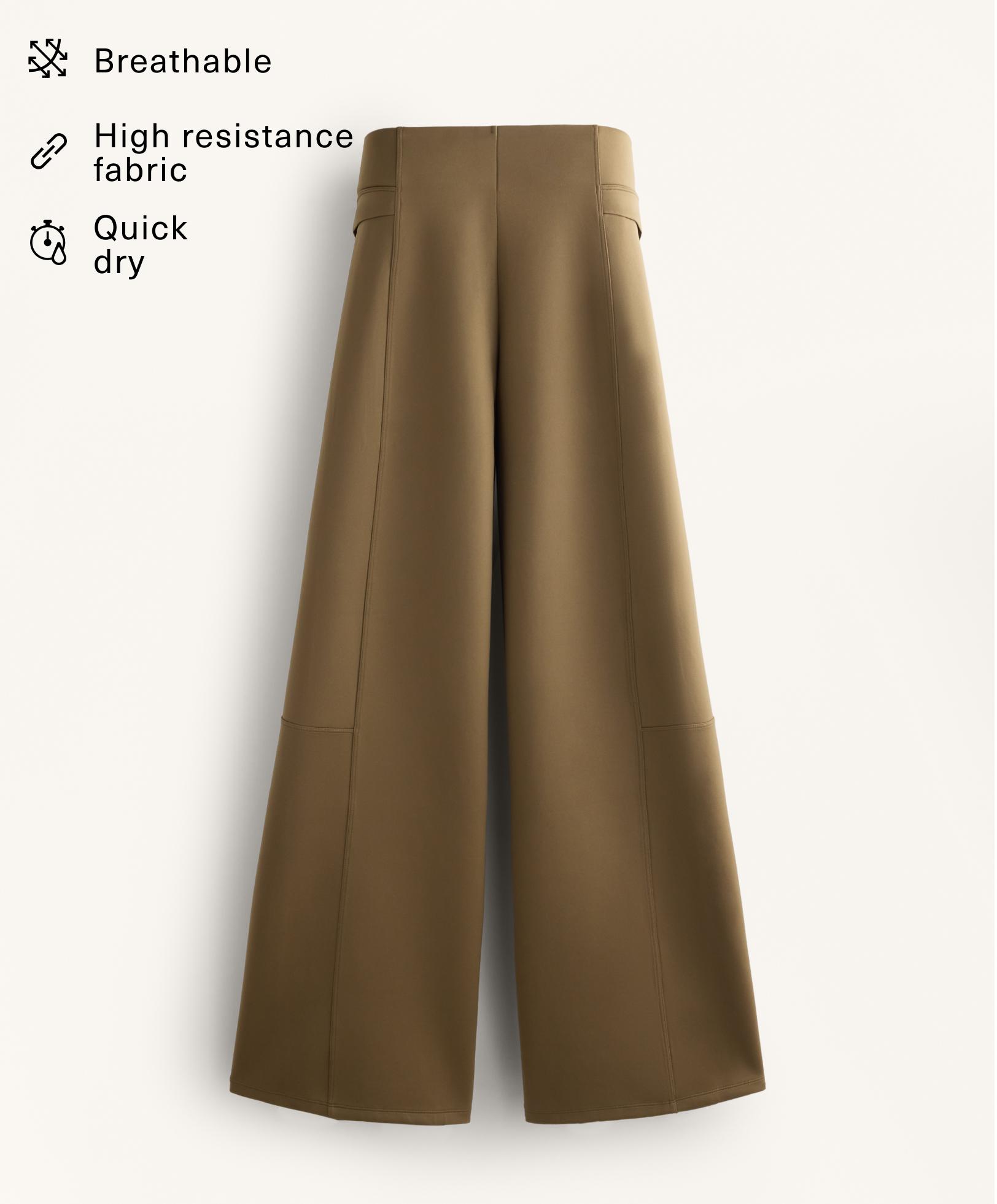 Rechte high rise broek in neopreenlook