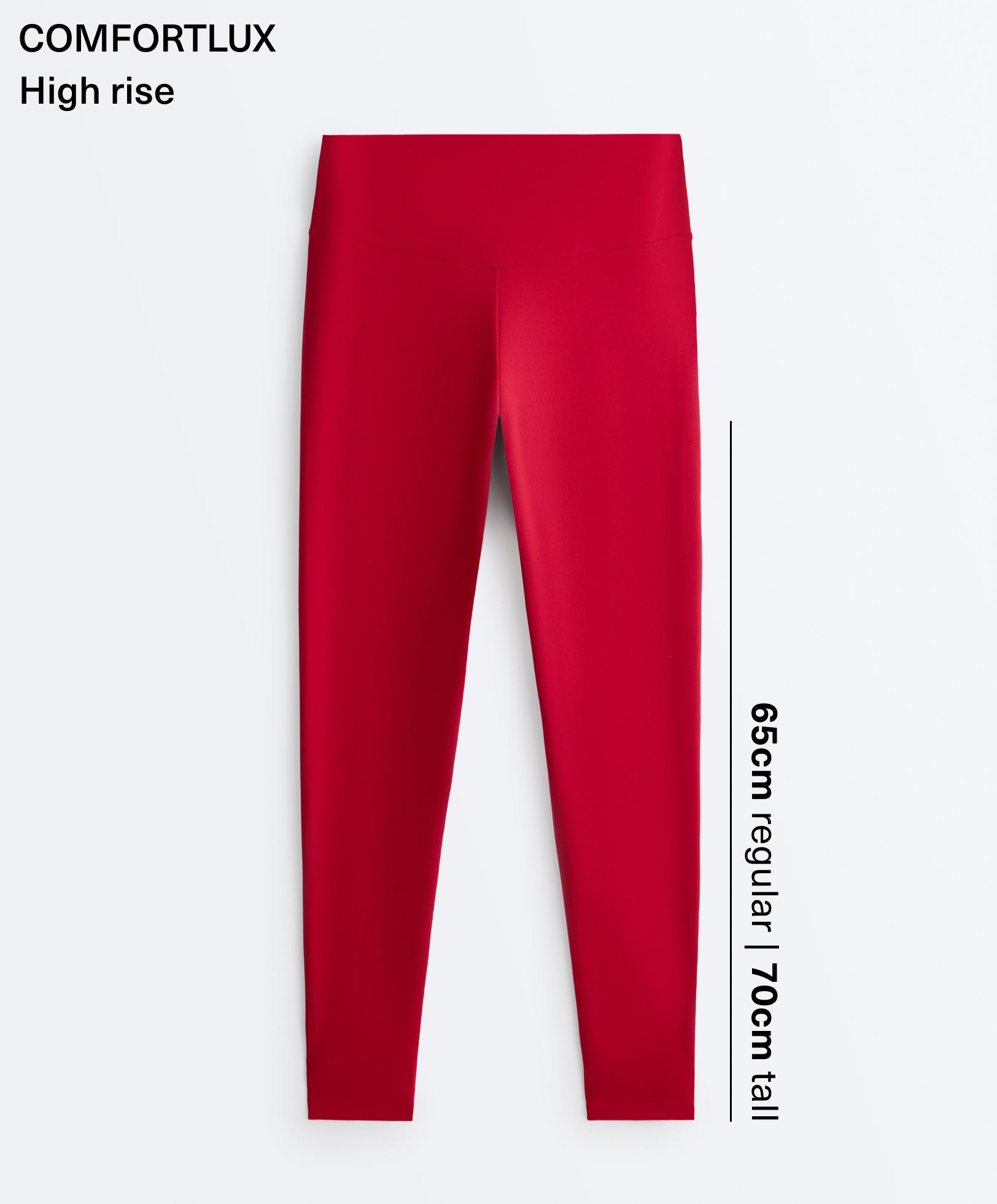 Comfortlux high-waisted ankle-length leggings — BRIGHT RED