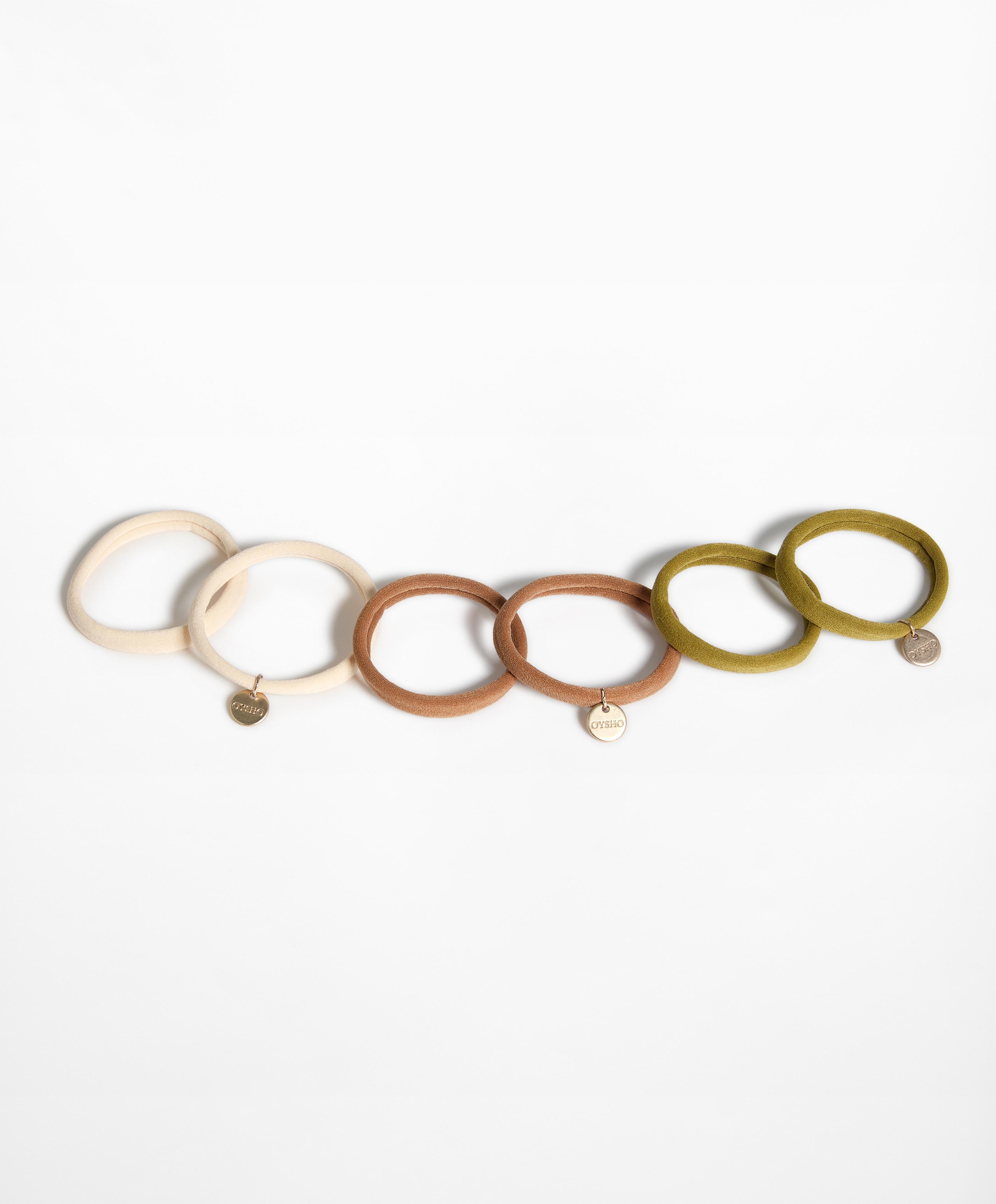 6 Oysho plaque hair ties - Sale