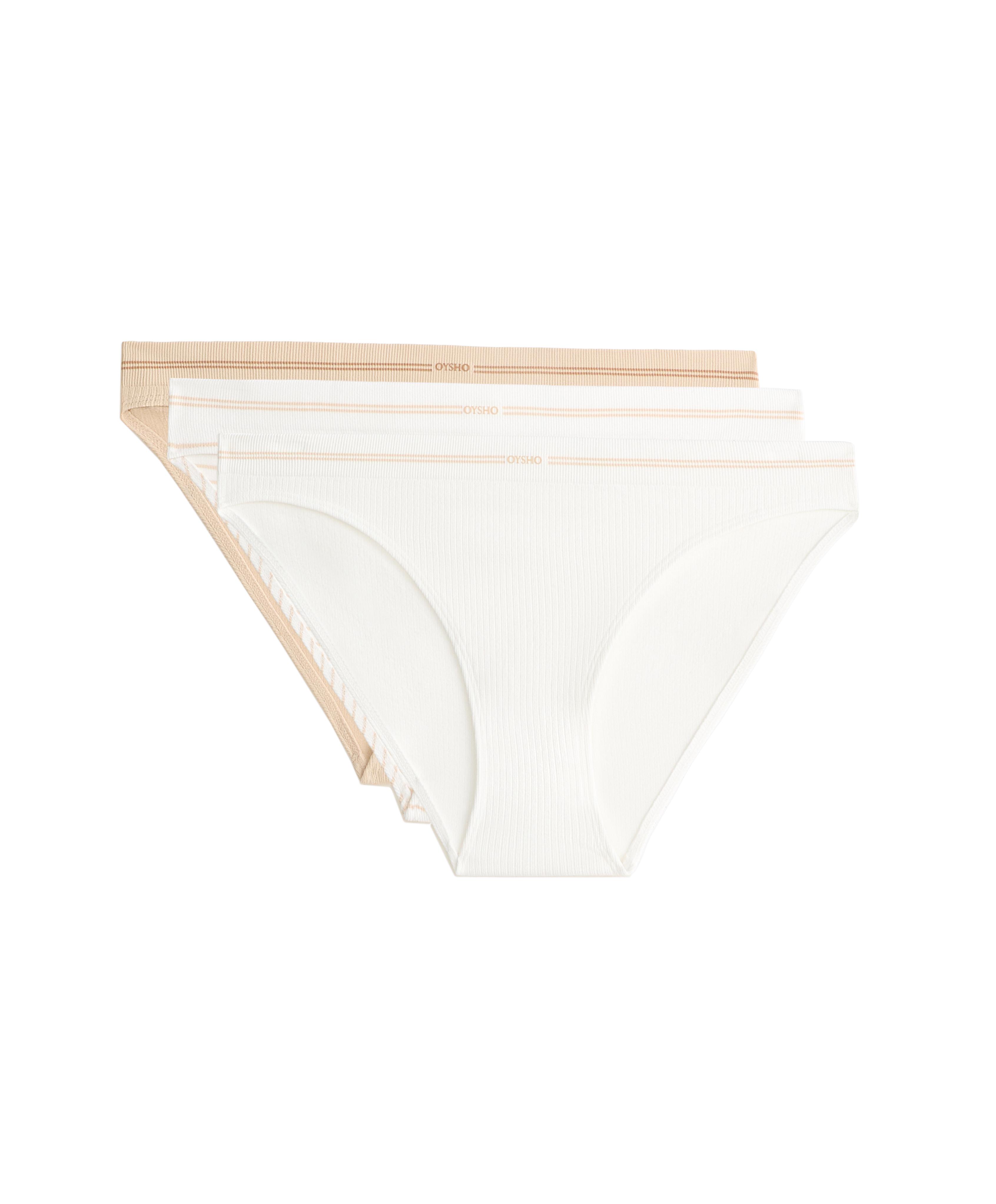 3 seamless rib polyamide blend classic briefs — WHITE
