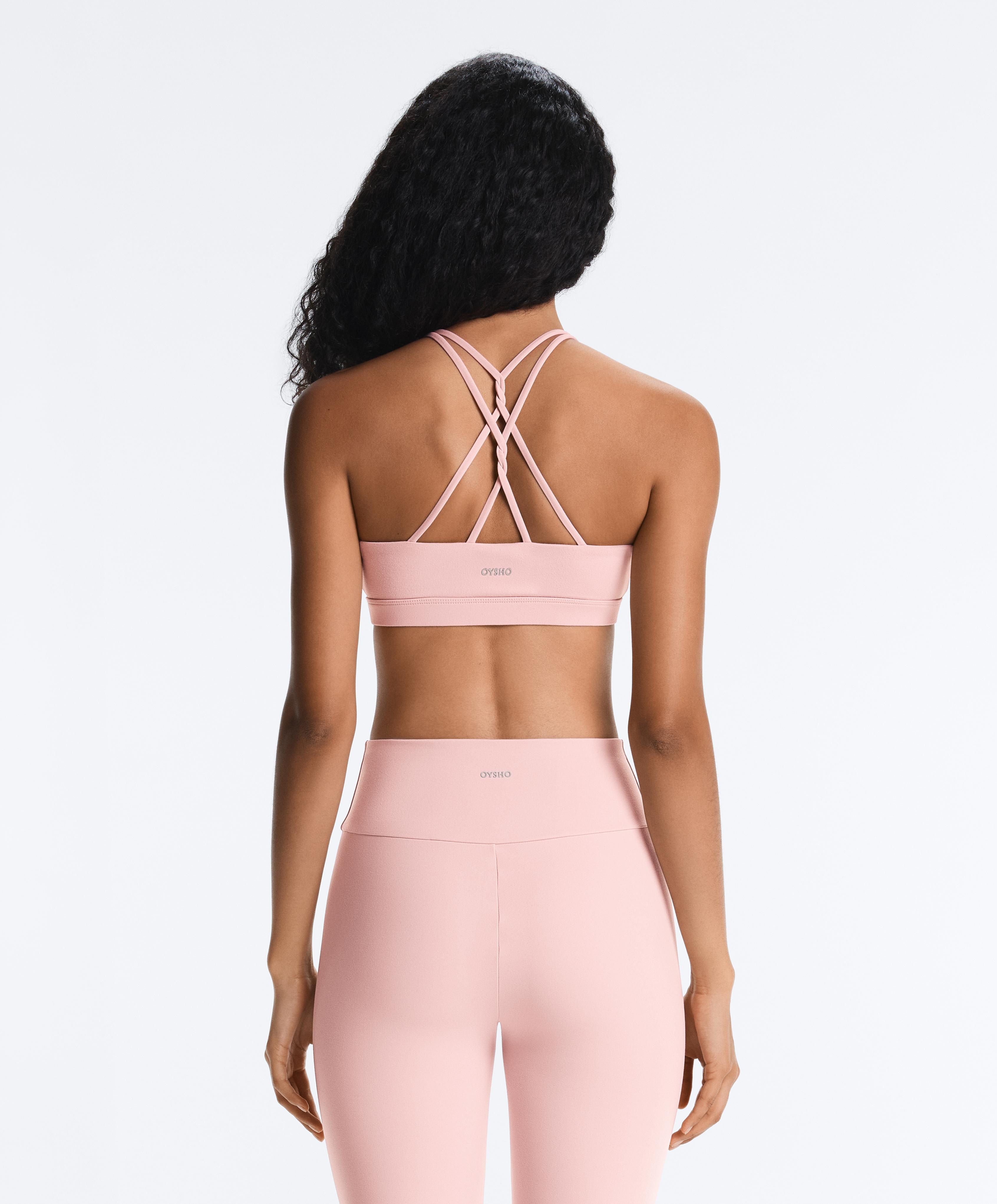 Comfortlux low-support crossover strap sports bra — VINTAGE PINK