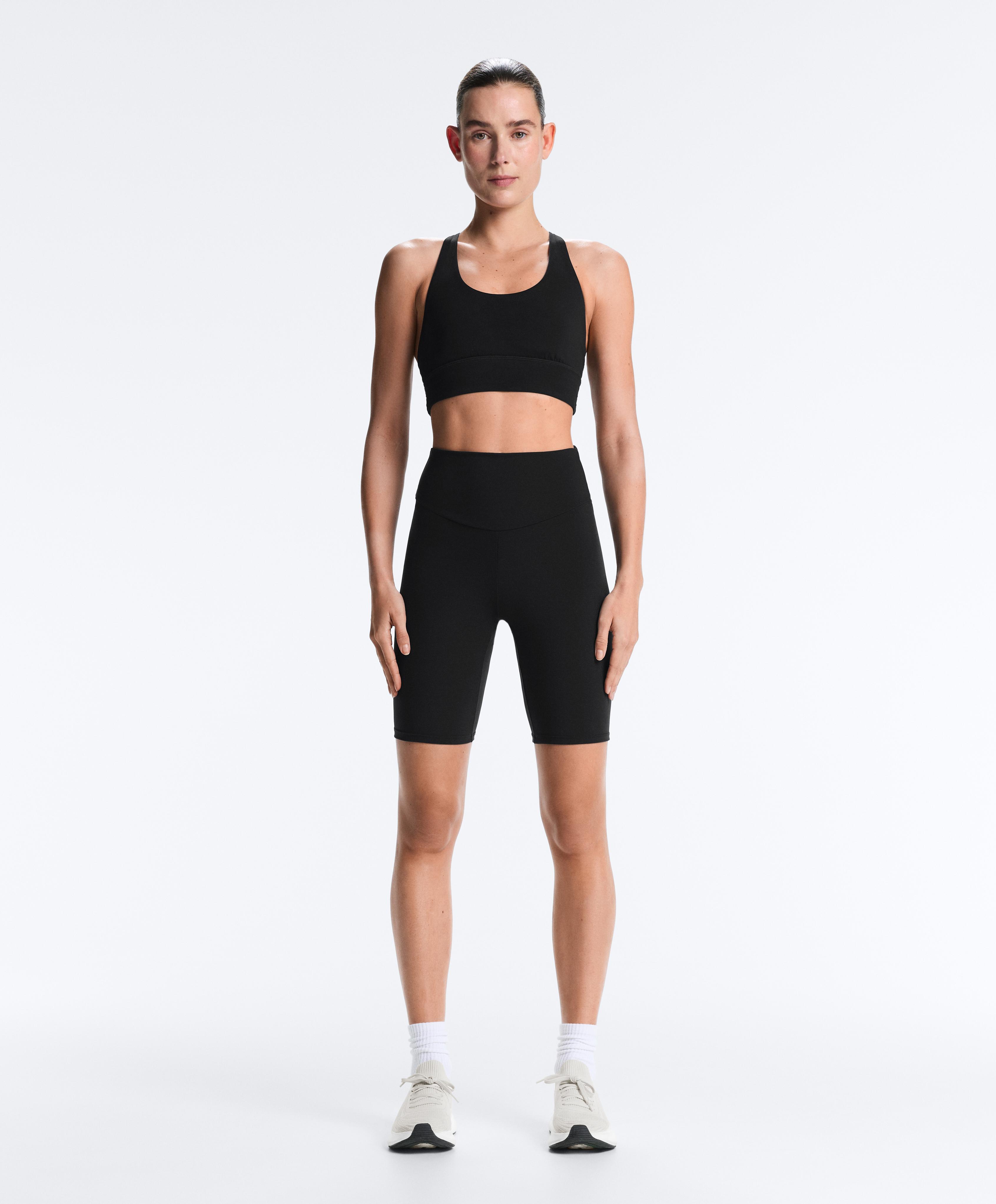 Comfortlux high-waisted 25cm biker leggings — BLACK