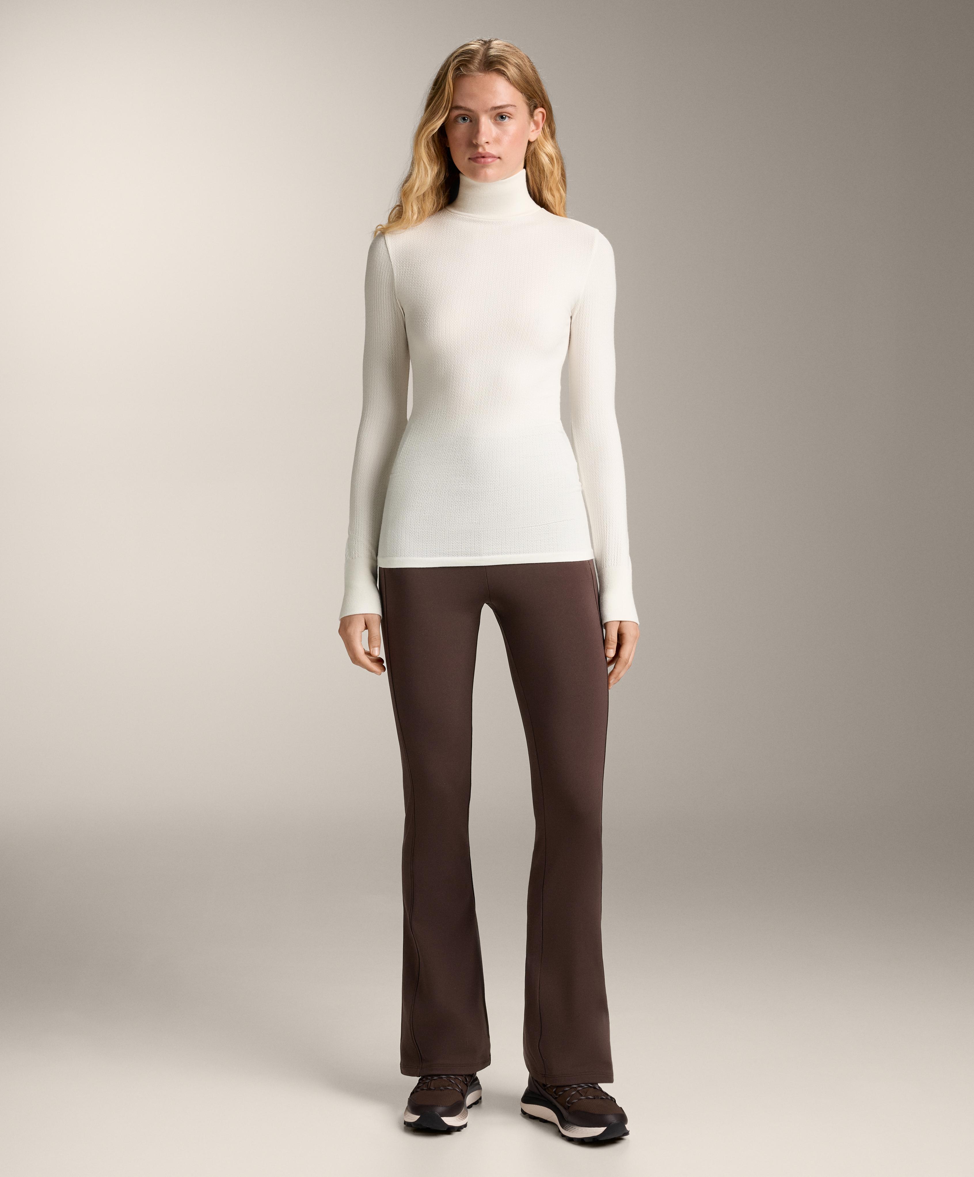 Seamless merino wool base layer T-shirt — PALE ECRU