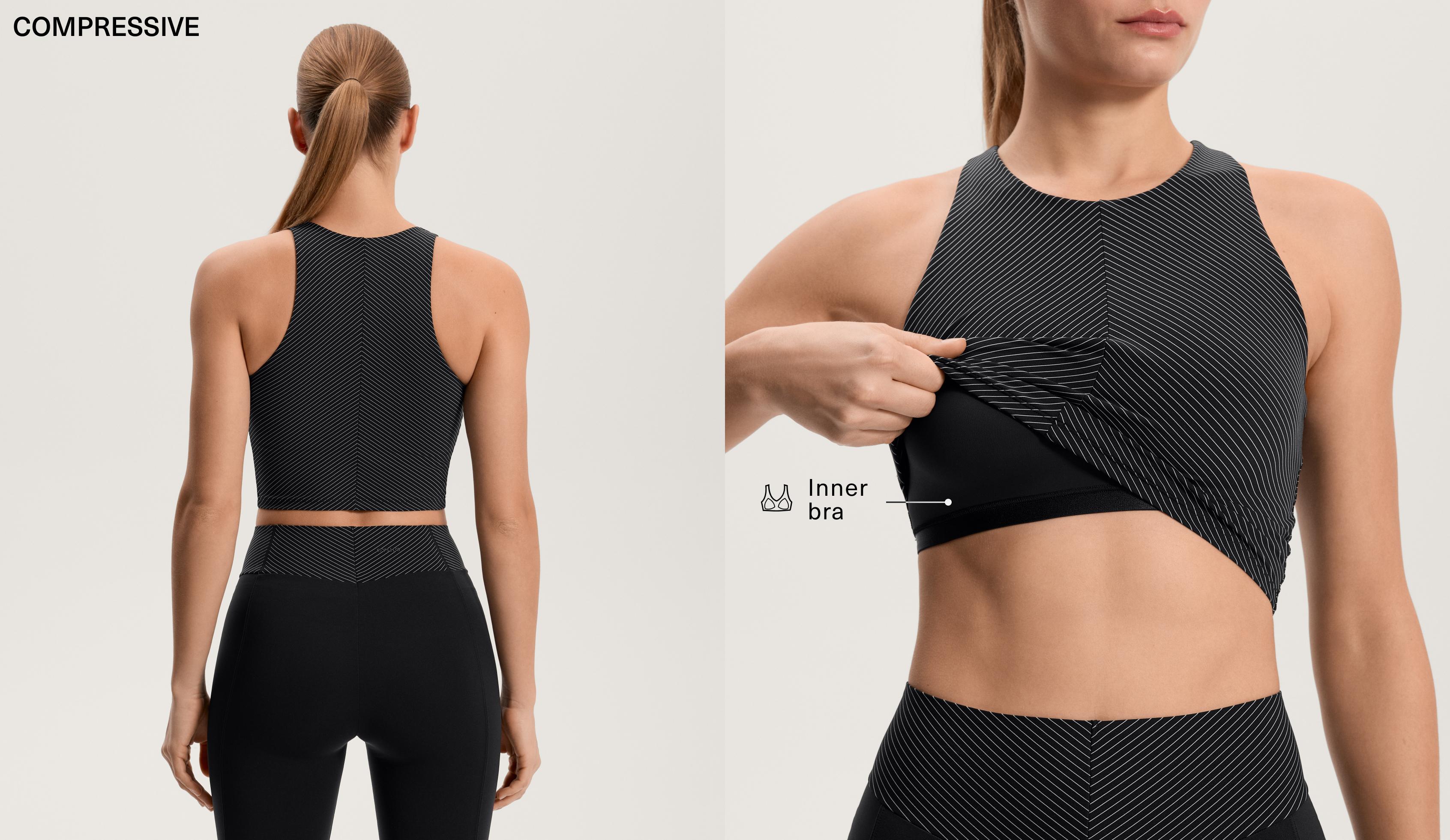 Compressive striped tank top