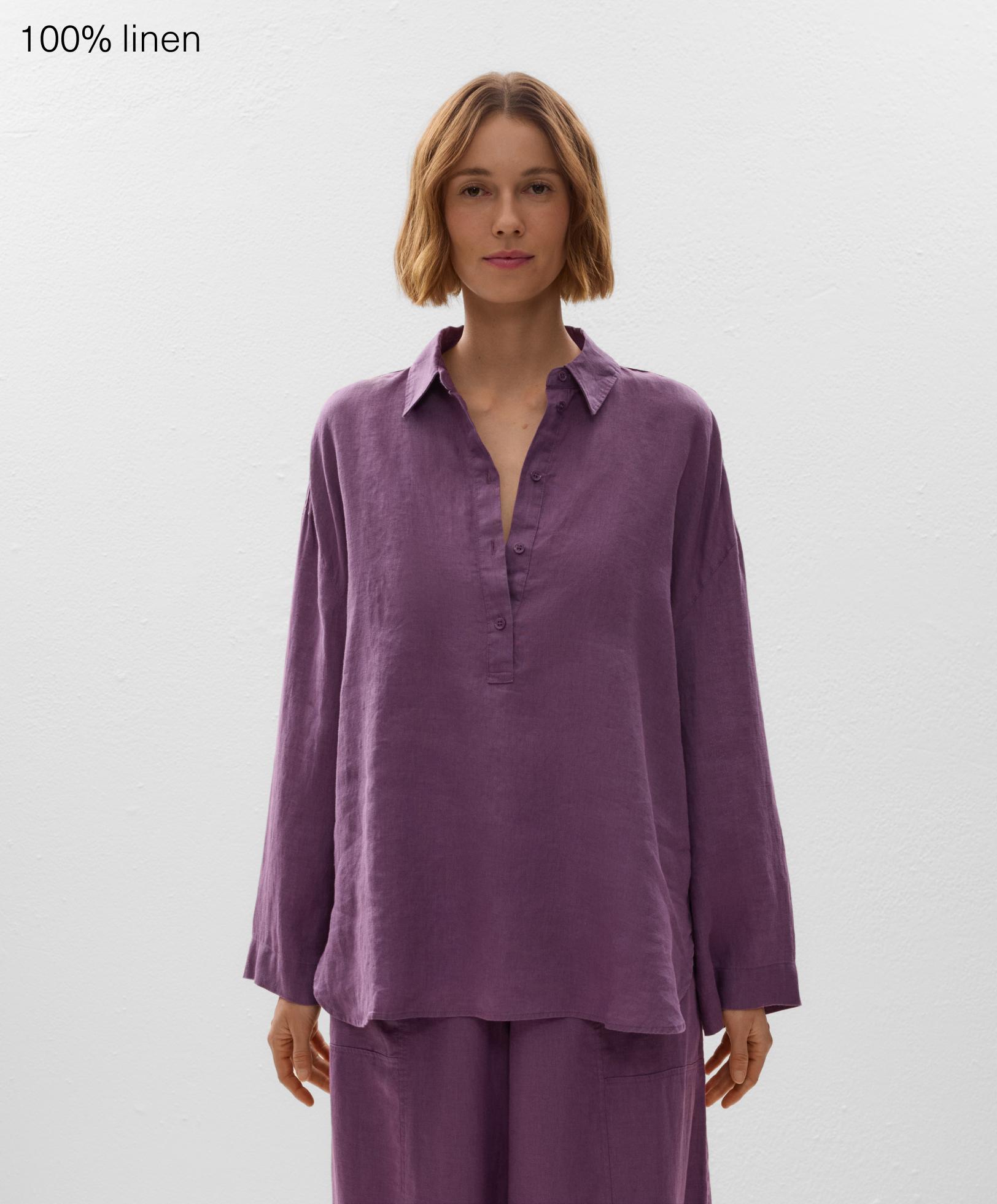 Oversize shirt in 100% linen - Sale