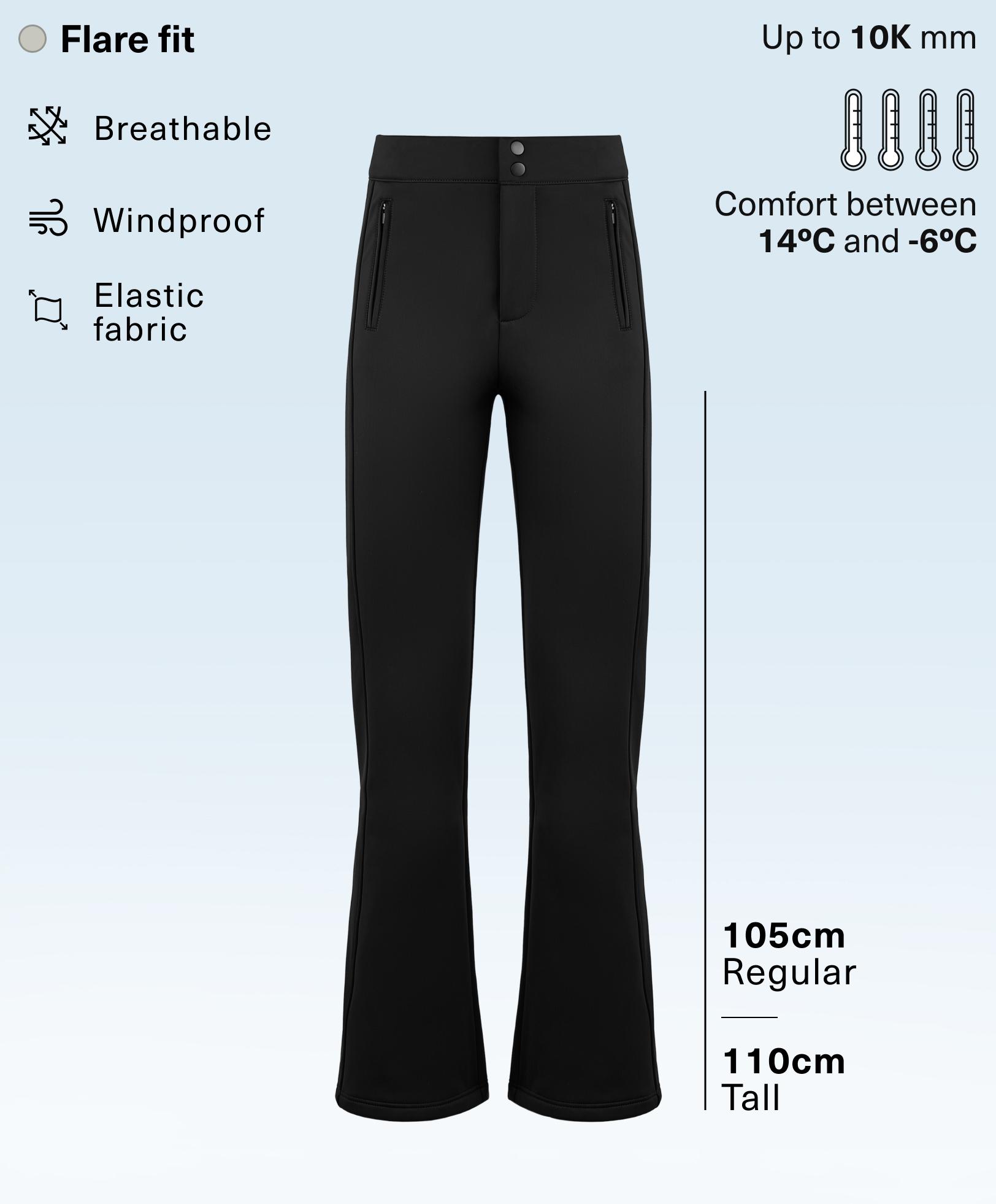 Water-resistant flare stretch SKI trousers