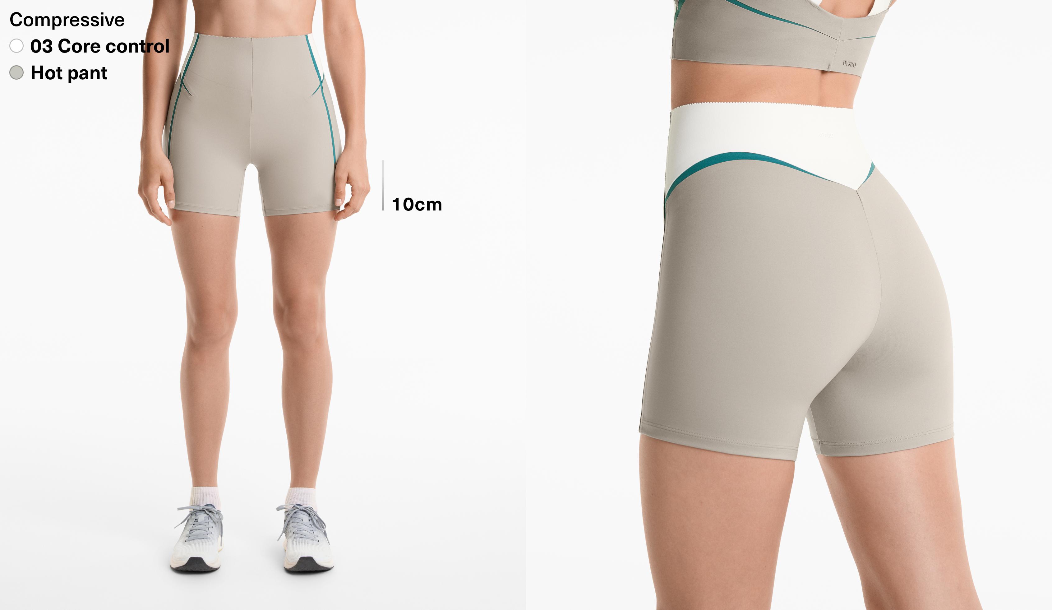 Hot pants taille haute Compressive lignes core control 10 cm