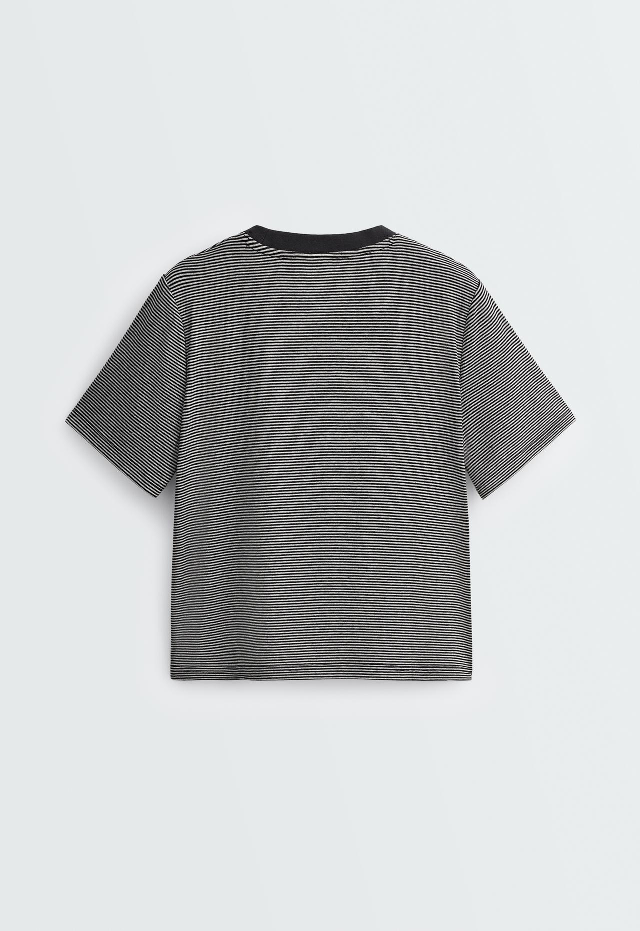 Regular Fit striped short-sleeve T-shirt — BLACK
