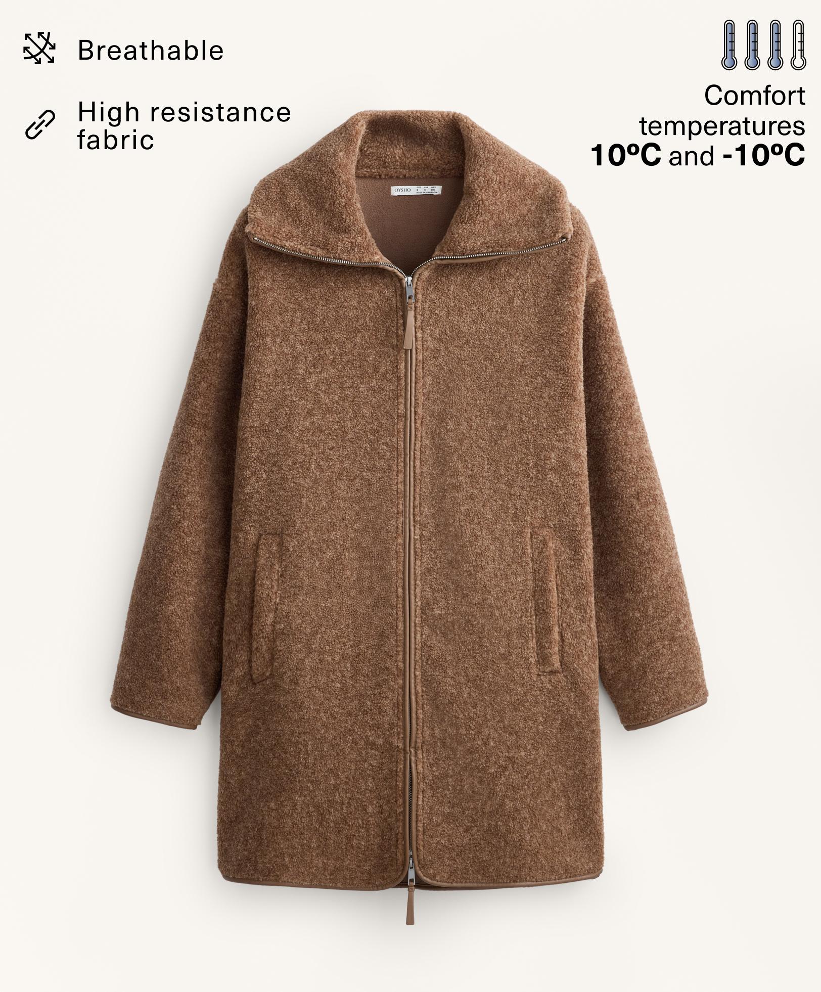 Long faux-shearling jacket Long faux-shearling jacket