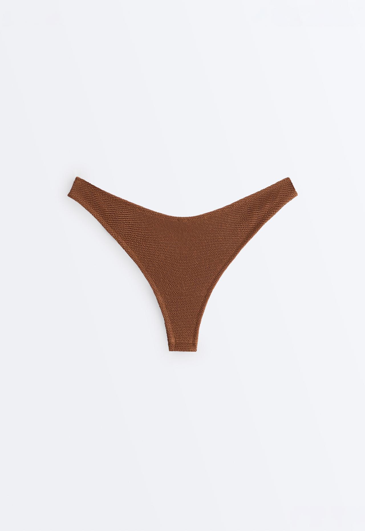 U-cut crinkle Brazilian bikini briefs — TOFFEE