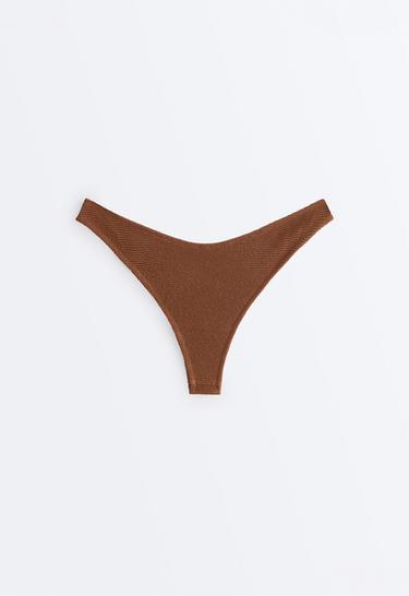 U-cut crinkle Brazilian bikini briefs — TOFFEE 8