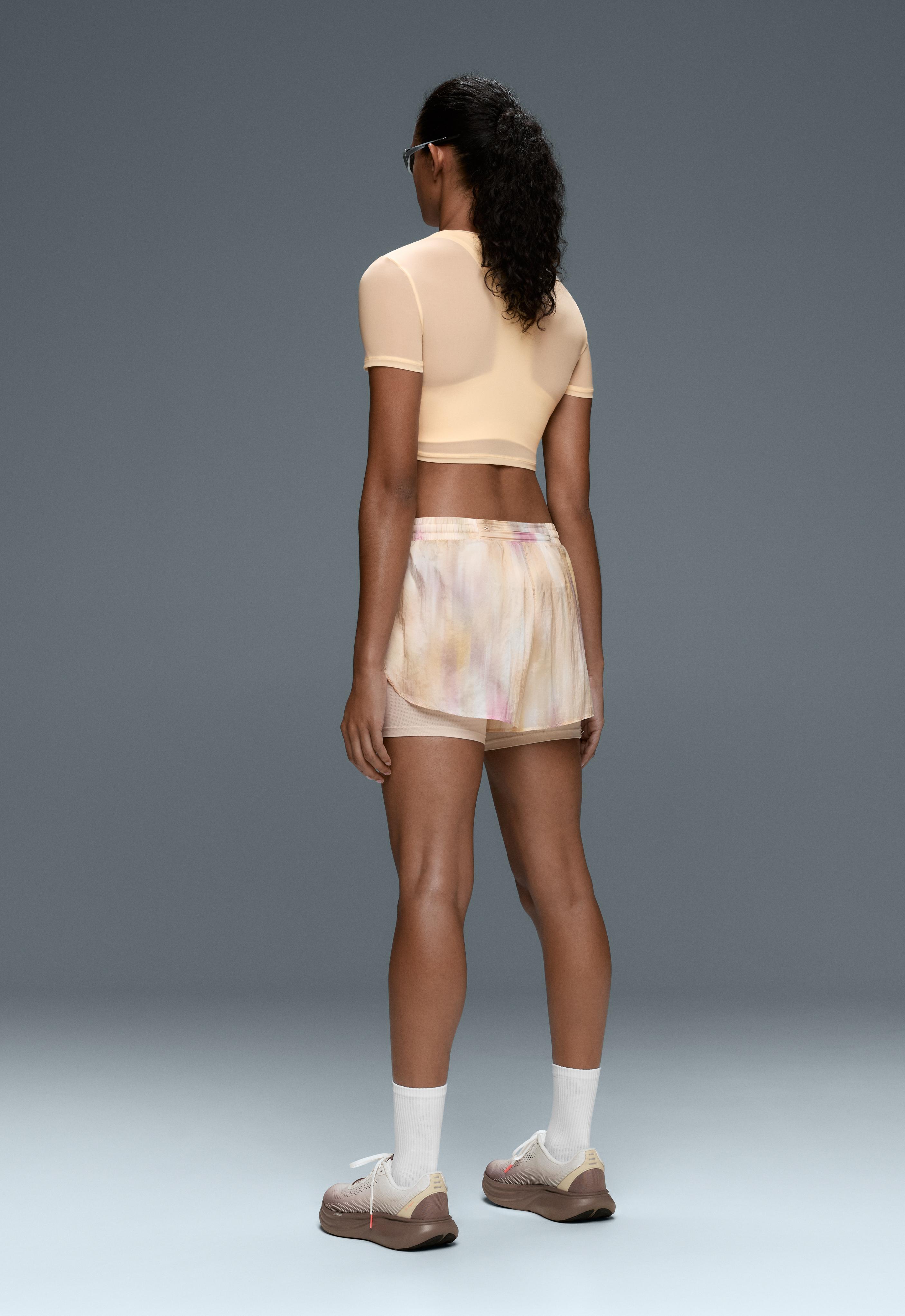Short-sleeved sheer tank top — VANILLA
