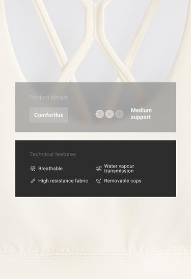 Medium support Comfortlux sports bra with cup — PALE ECRU 2