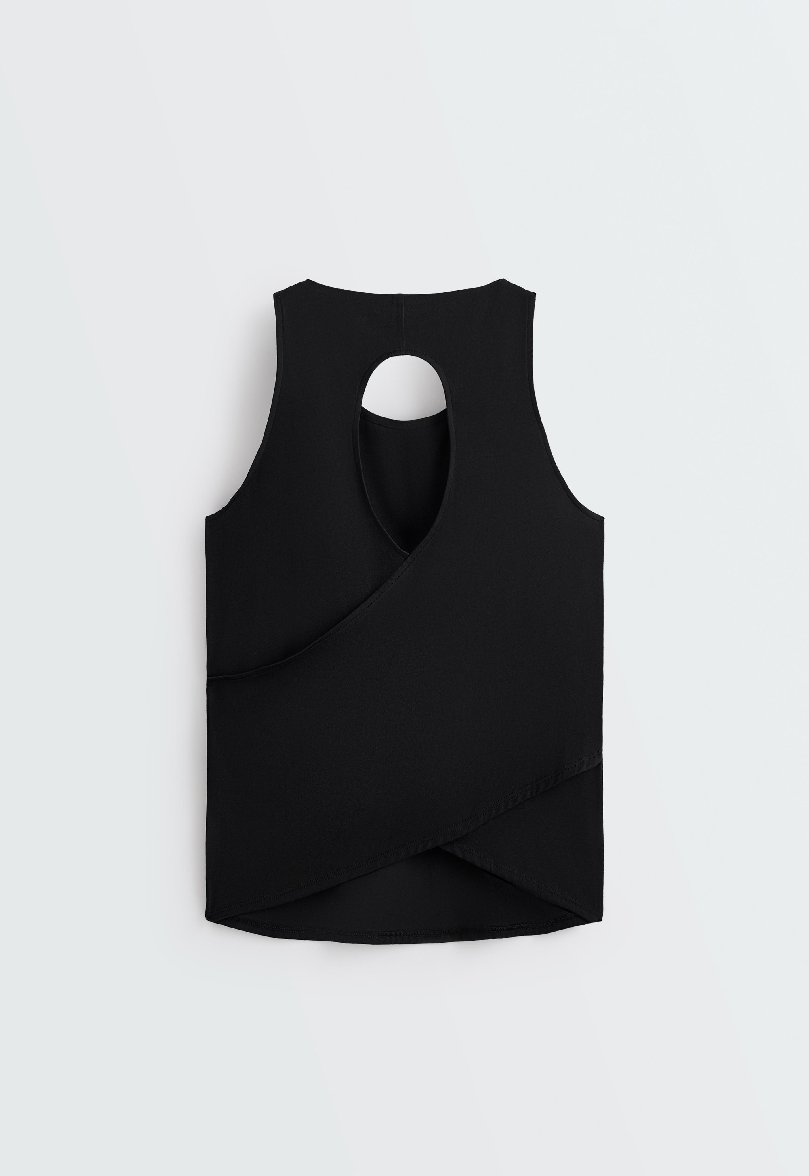 Comfortlux cross-back T-shirt — BLACK