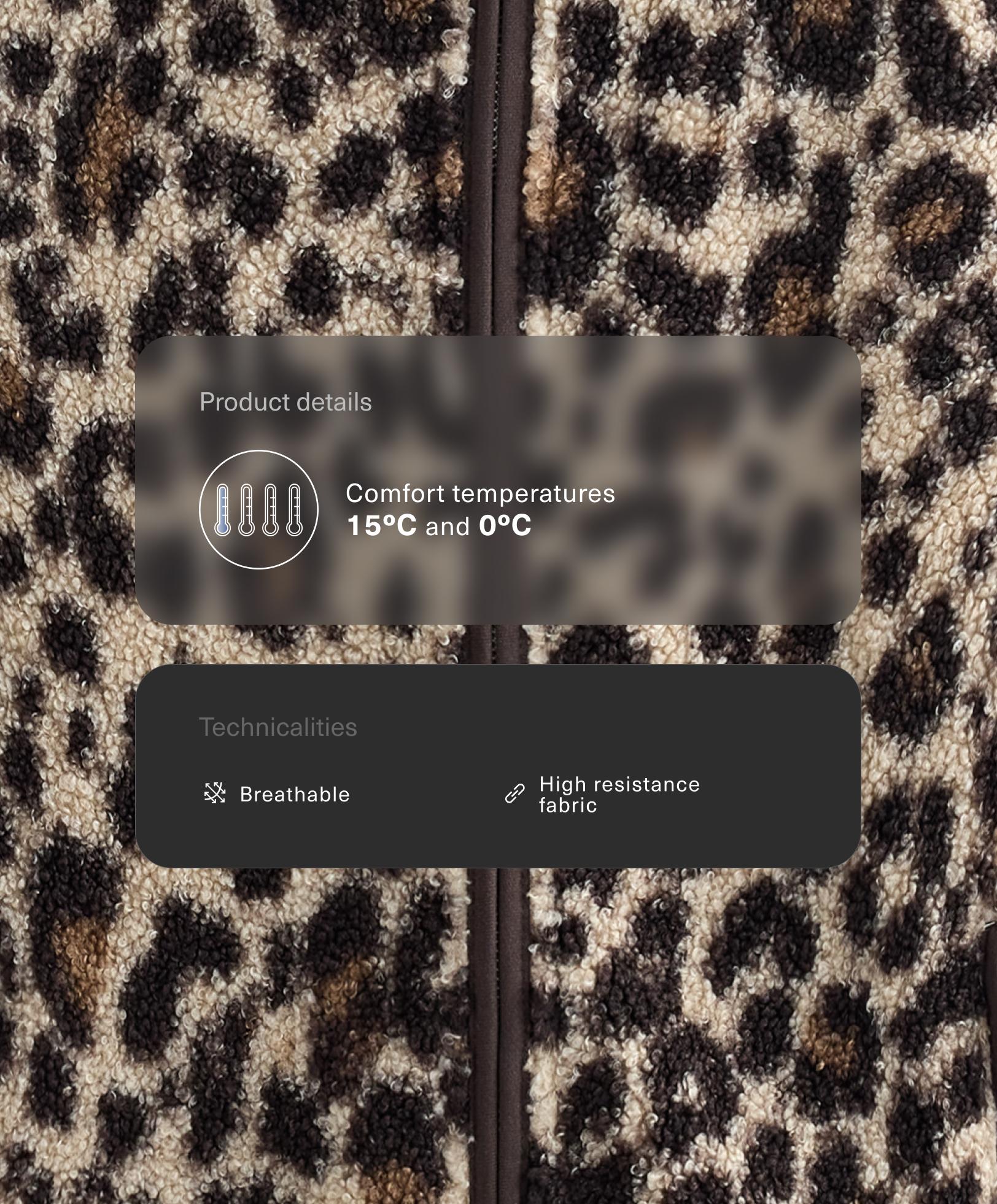 Leopardo rašto dirbtinio avikailio liemenė