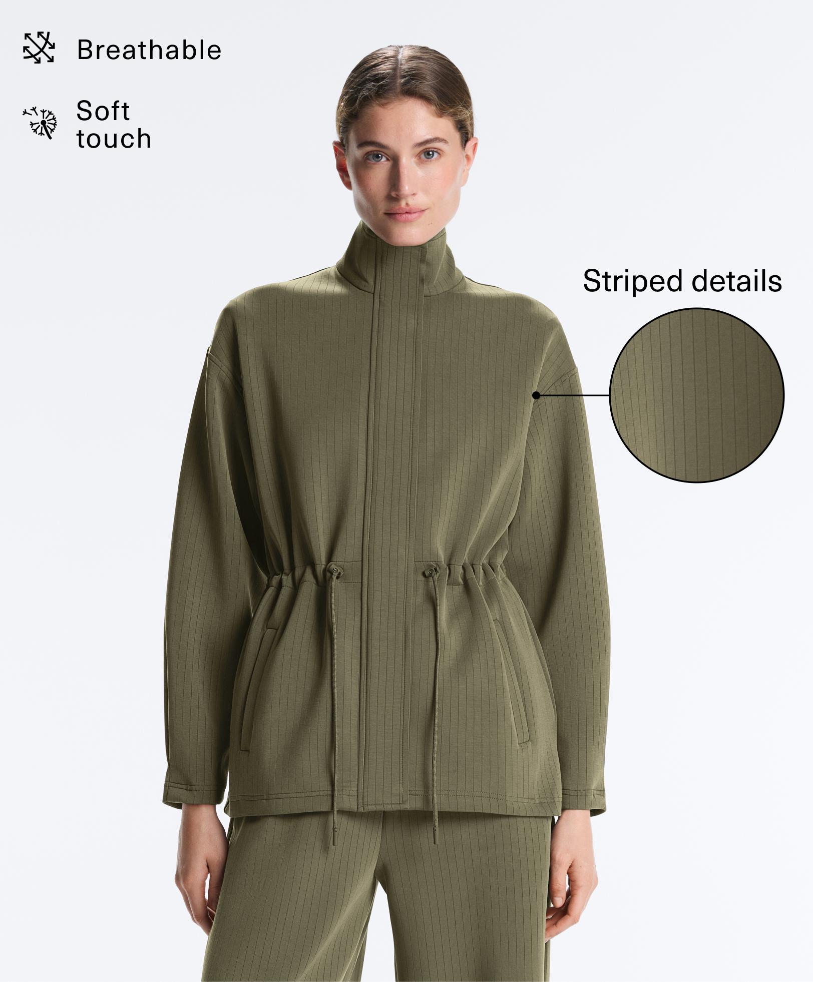 Long Utility jacket with soft-touch modal
