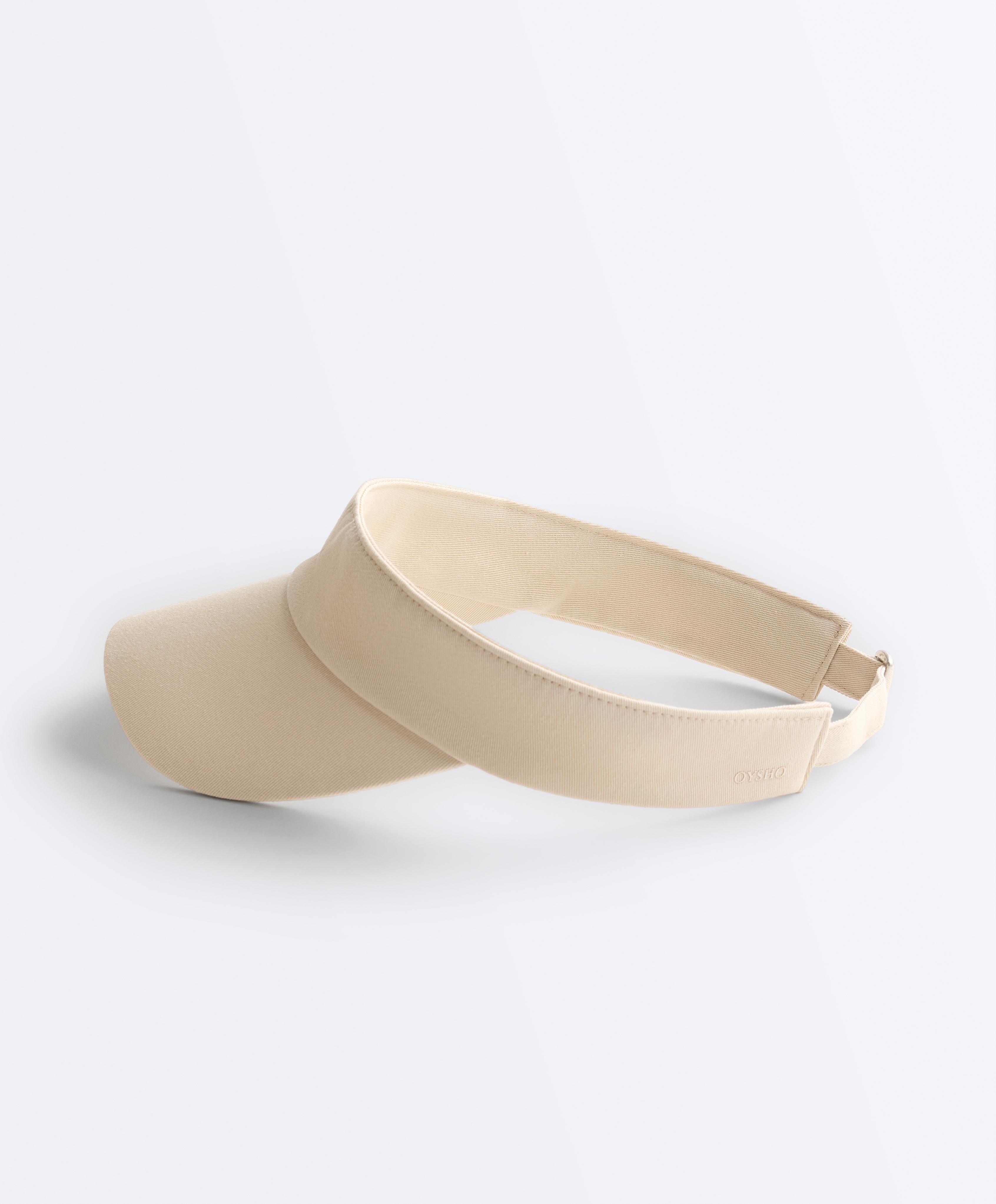 Washed-effect 100% cotton visor — ECRU