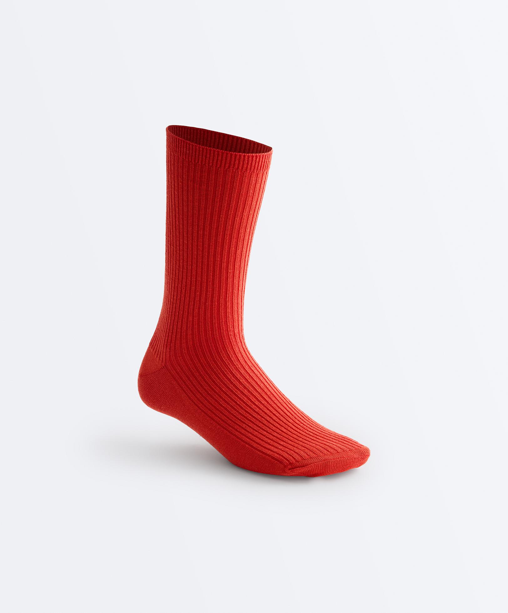 5 pairs of cotton blend classic socks — BRIGHT ORANGE