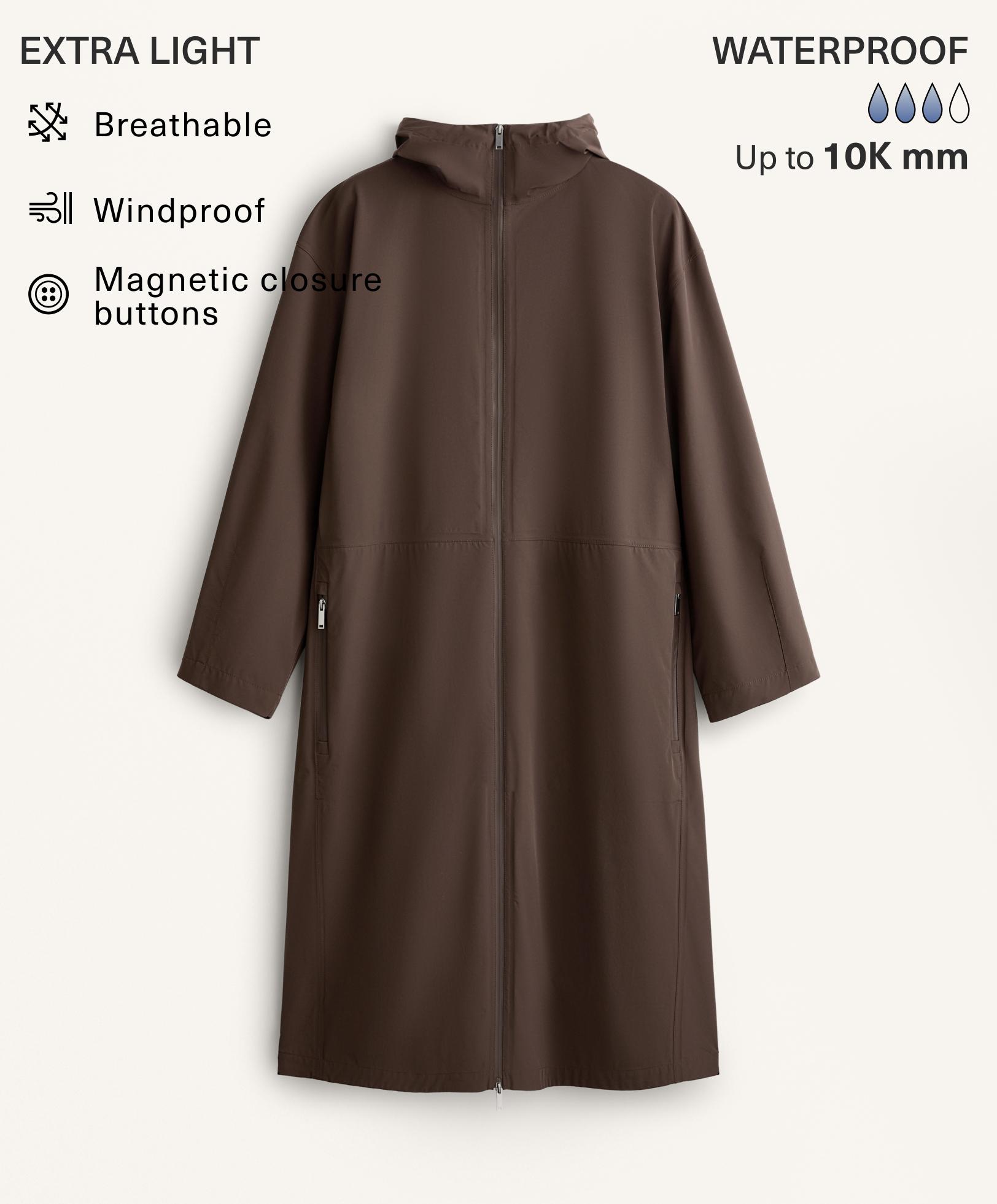 10k su geçirmez ekstra hafif uzun mont