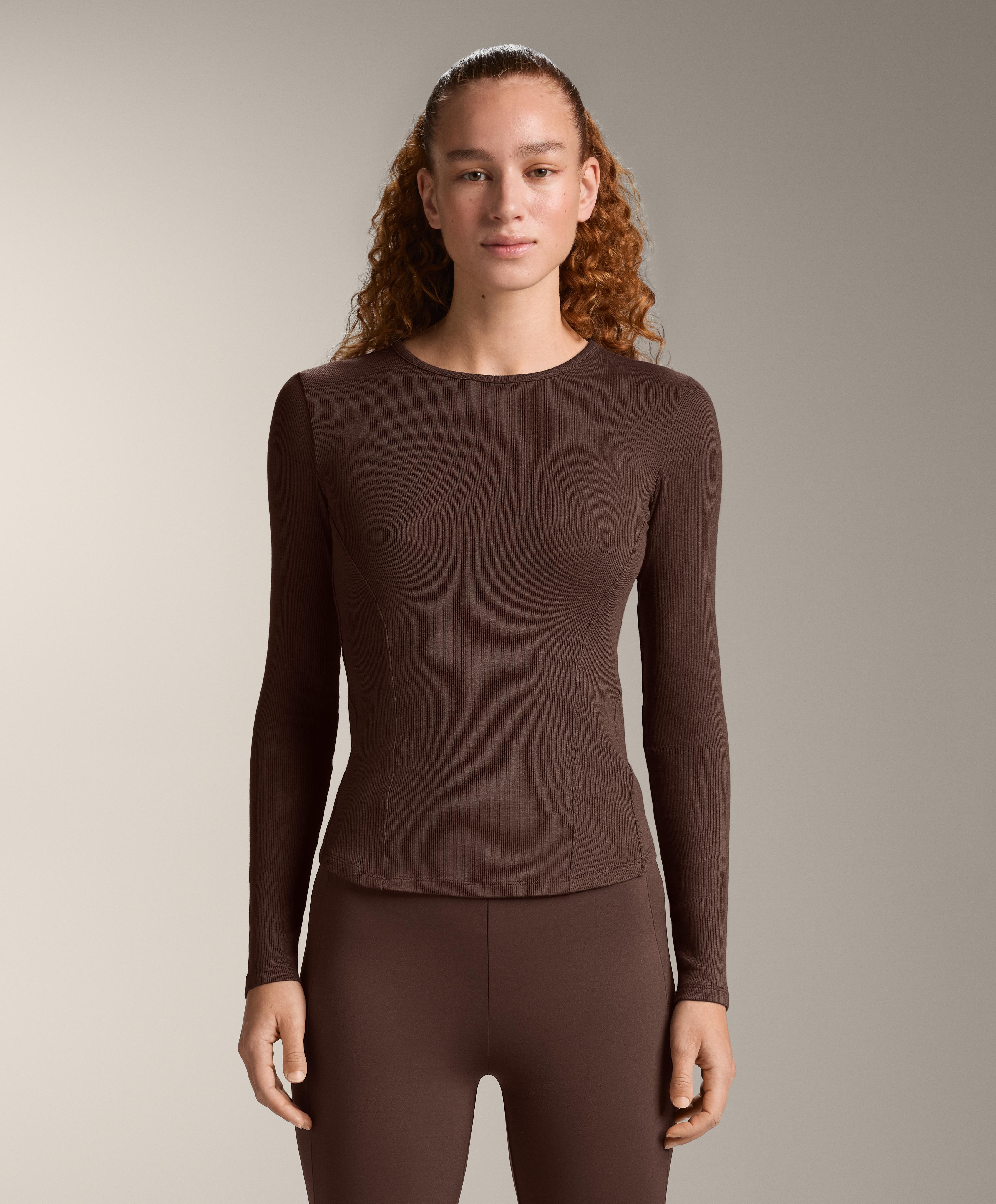 Geripptes Langarm-Shirt mit Baumwolle und Modal Geripptes Langarm-Shirt mit Baumwolle und Modal