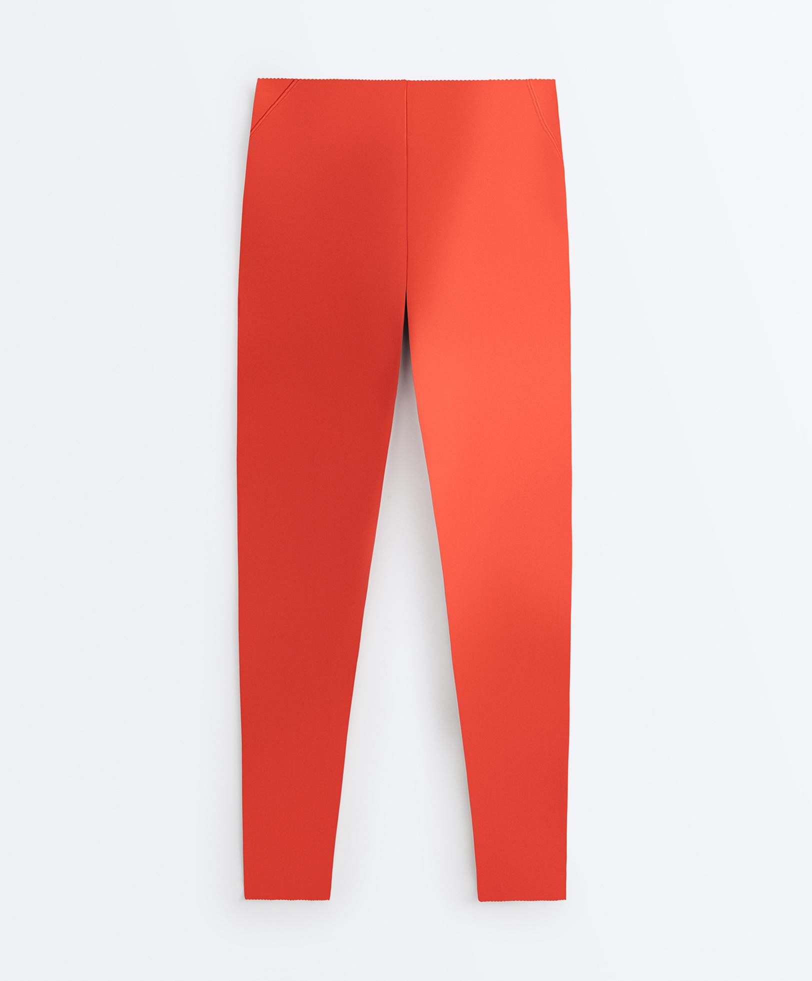 Compressive high-rise core-control ankle-length leggings — BRIGHT ORANGE