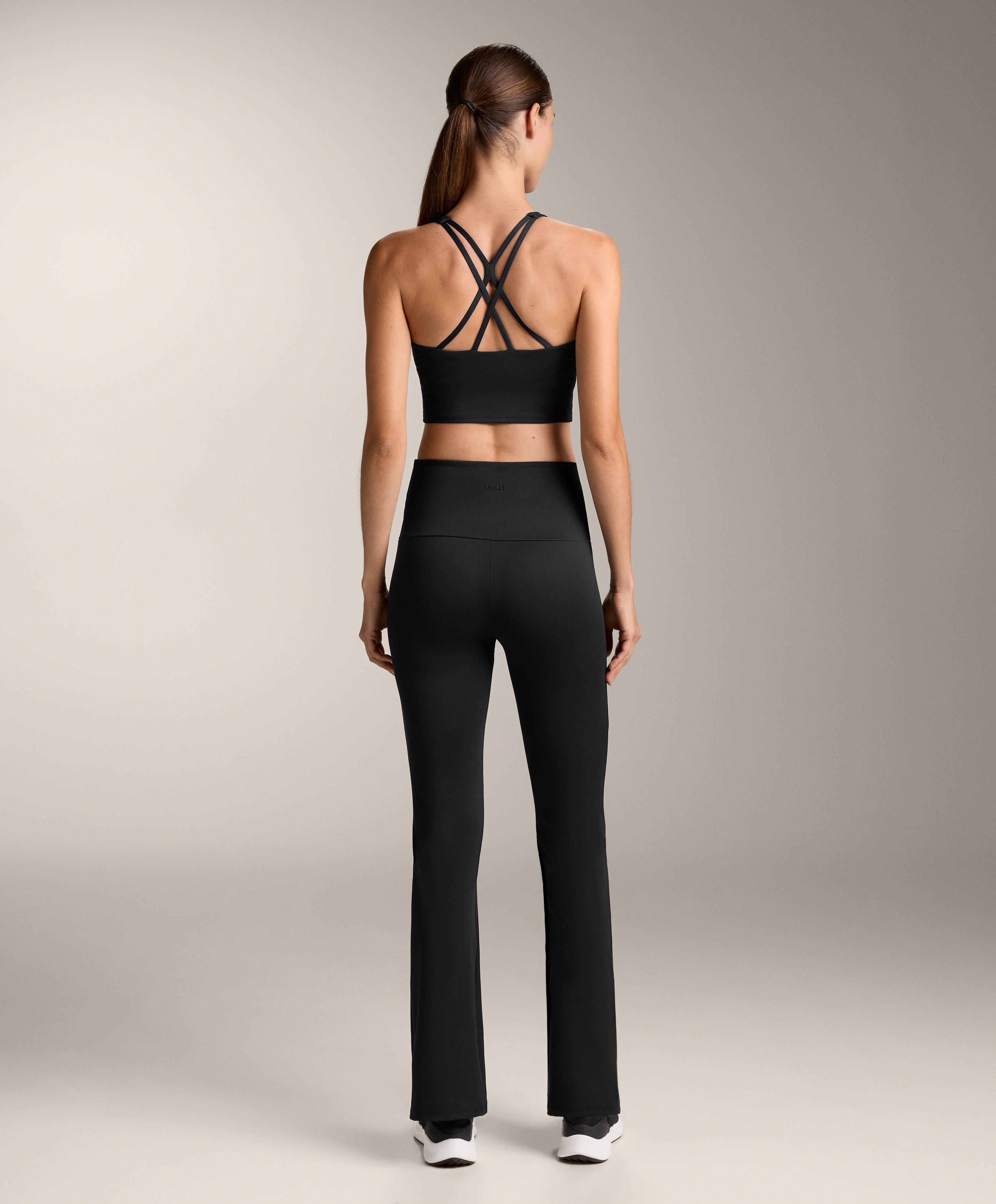 Super high rise Comfortlux flare trousers — BLACK
