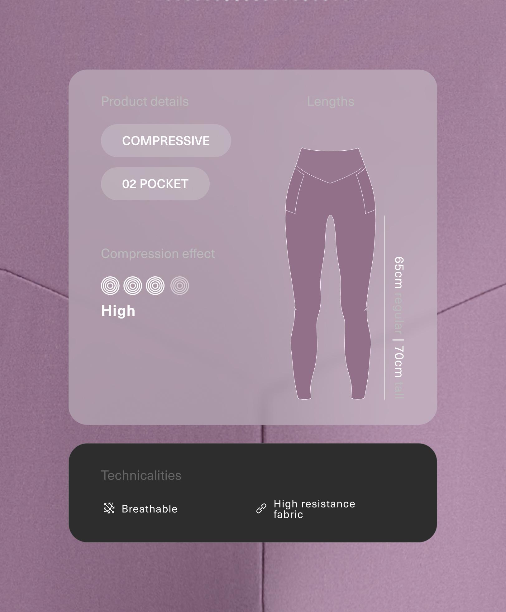 لغينغ للكاحل عالي الخصر compressive بجيب