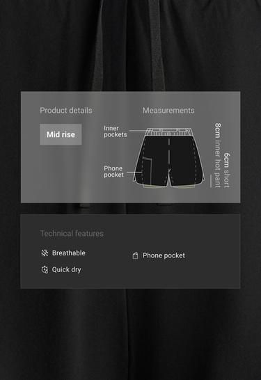 Light Touch 2-in-1 mid-rise shorts — BLACK 2
